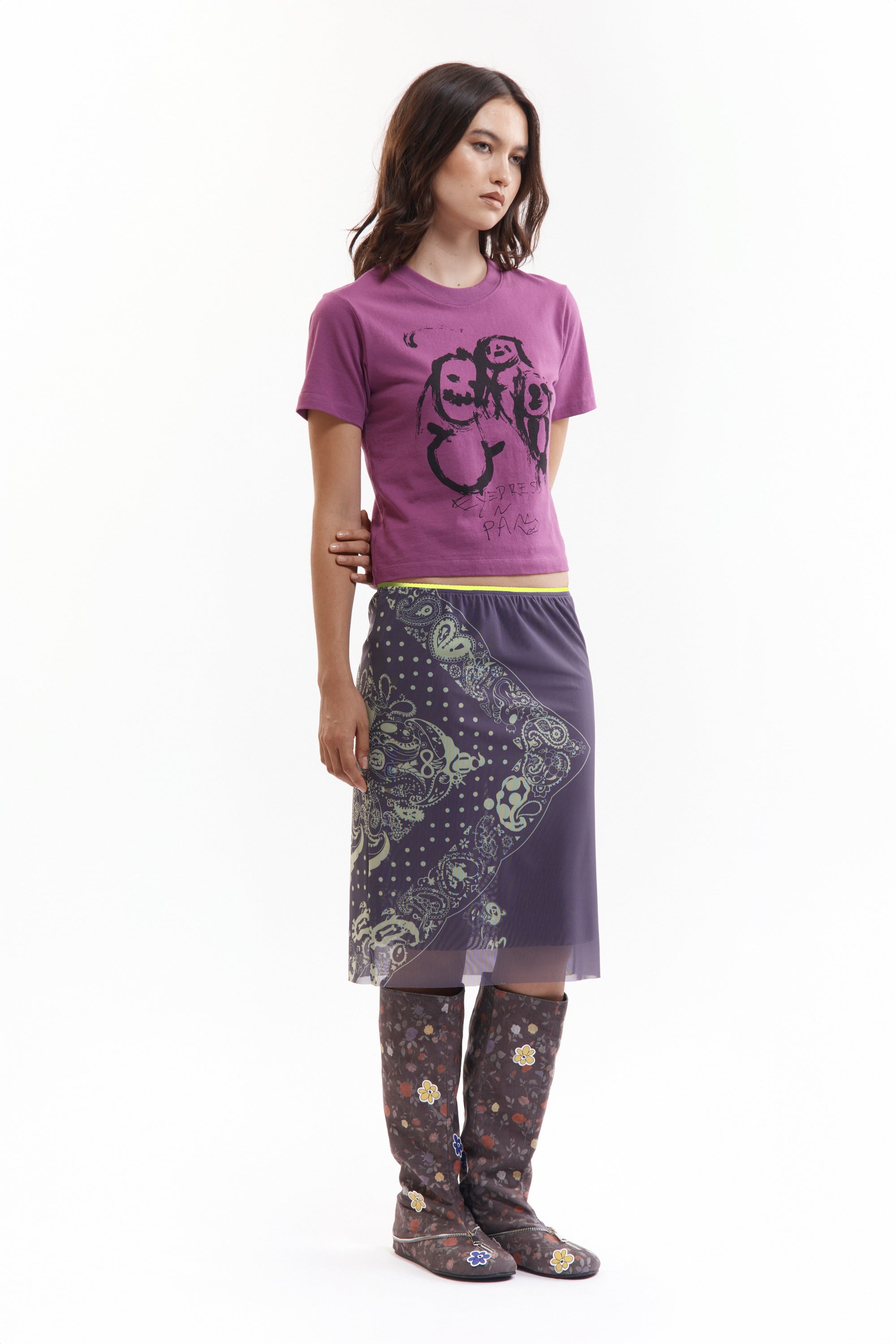 The COCO BANDANA MESH SKIRT - CHAR available online with global shipping, and in PAM Stores Melbourne and Sydney.
