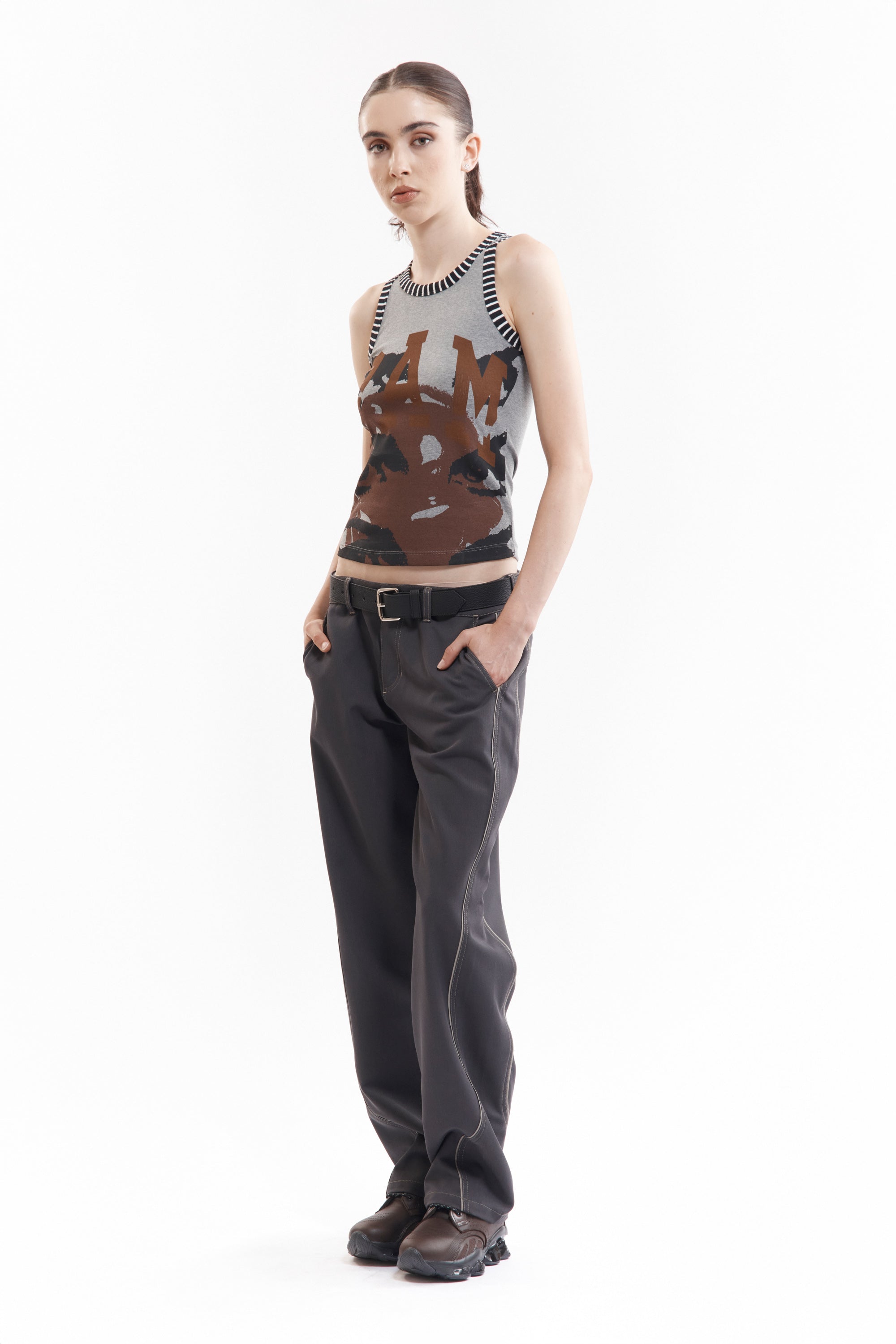 The EYEZZZ RACER TANK available online with global shipping, and in PAM Stores Melbourne and Sydney.