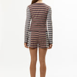 The LINE WALK STRIPED CARDIGAN available online with global shipping, and in PAM Stores Melbourne and Sydney.