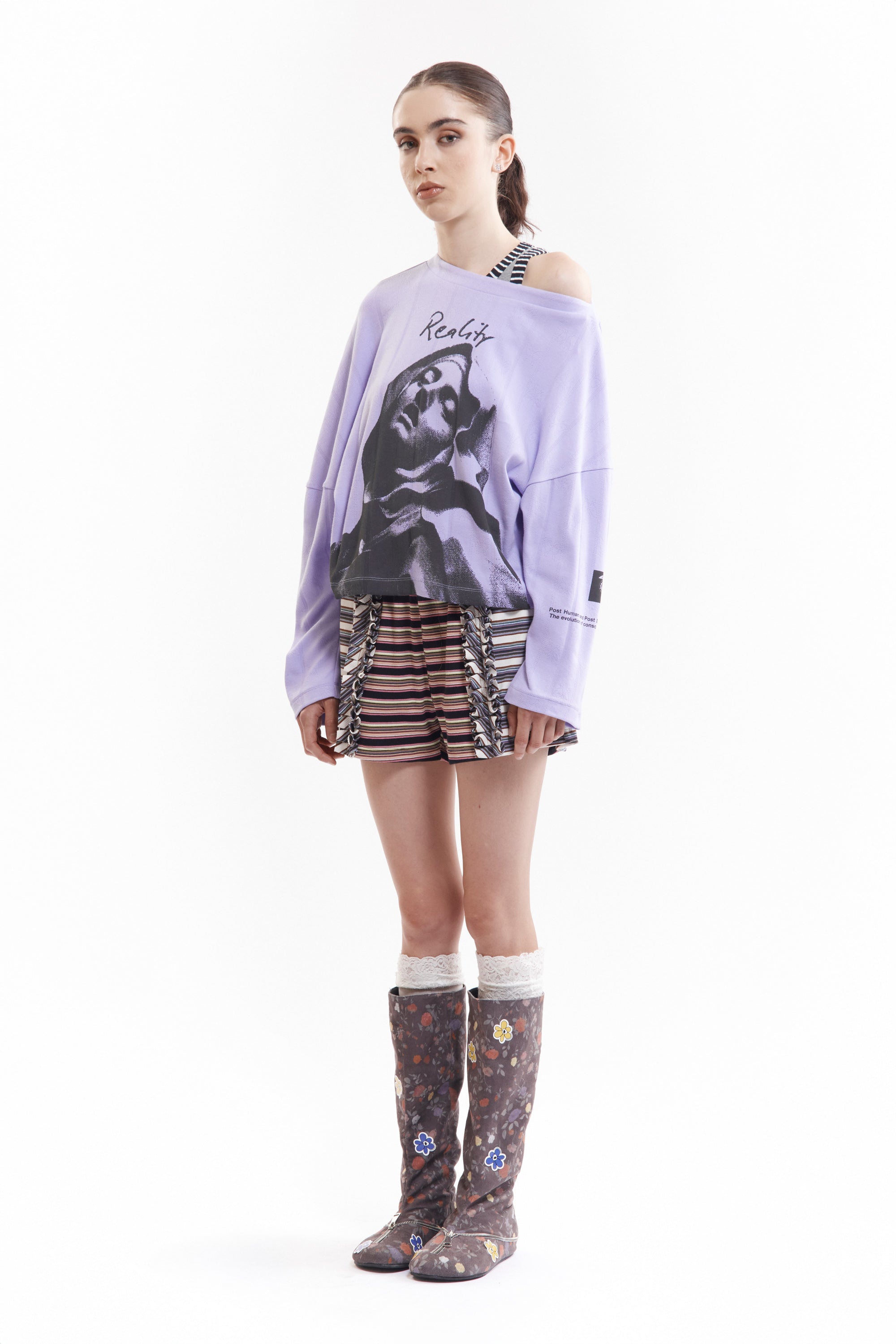 The LINE WALK RUFFLE STRIPE SHORTS available online with global shipping, and in PAM Stores Melbourne and Sydney.