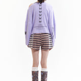 The LINE WALK RUFFLE STRIPE SHORTS available online with global shipping, and in PAM Stores Melbourne and Sydney.