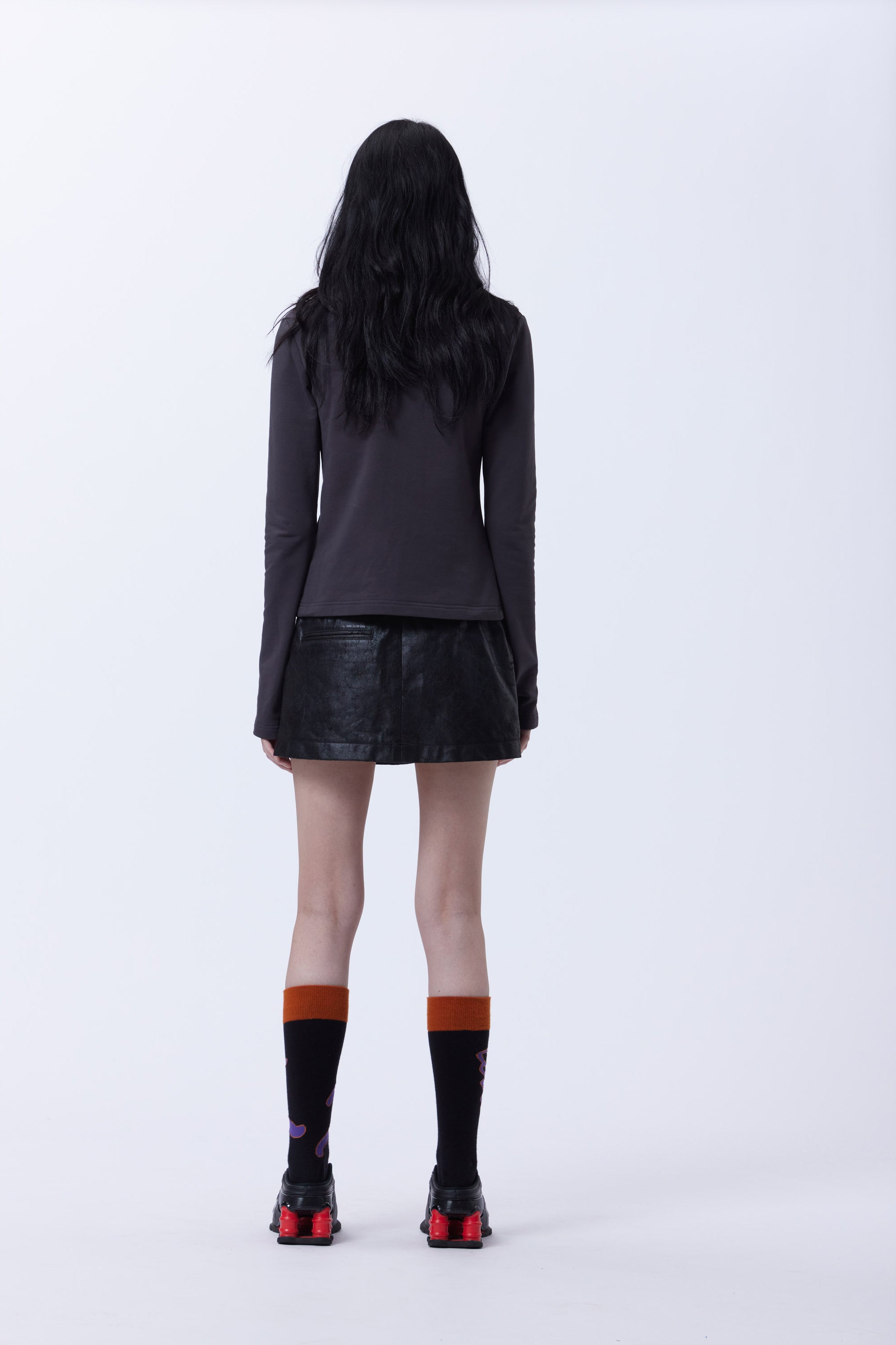 The CRACKED VINYL MINI SKIRT  available online with global shipping, and in PAM Stores Melbourne and Sydney.