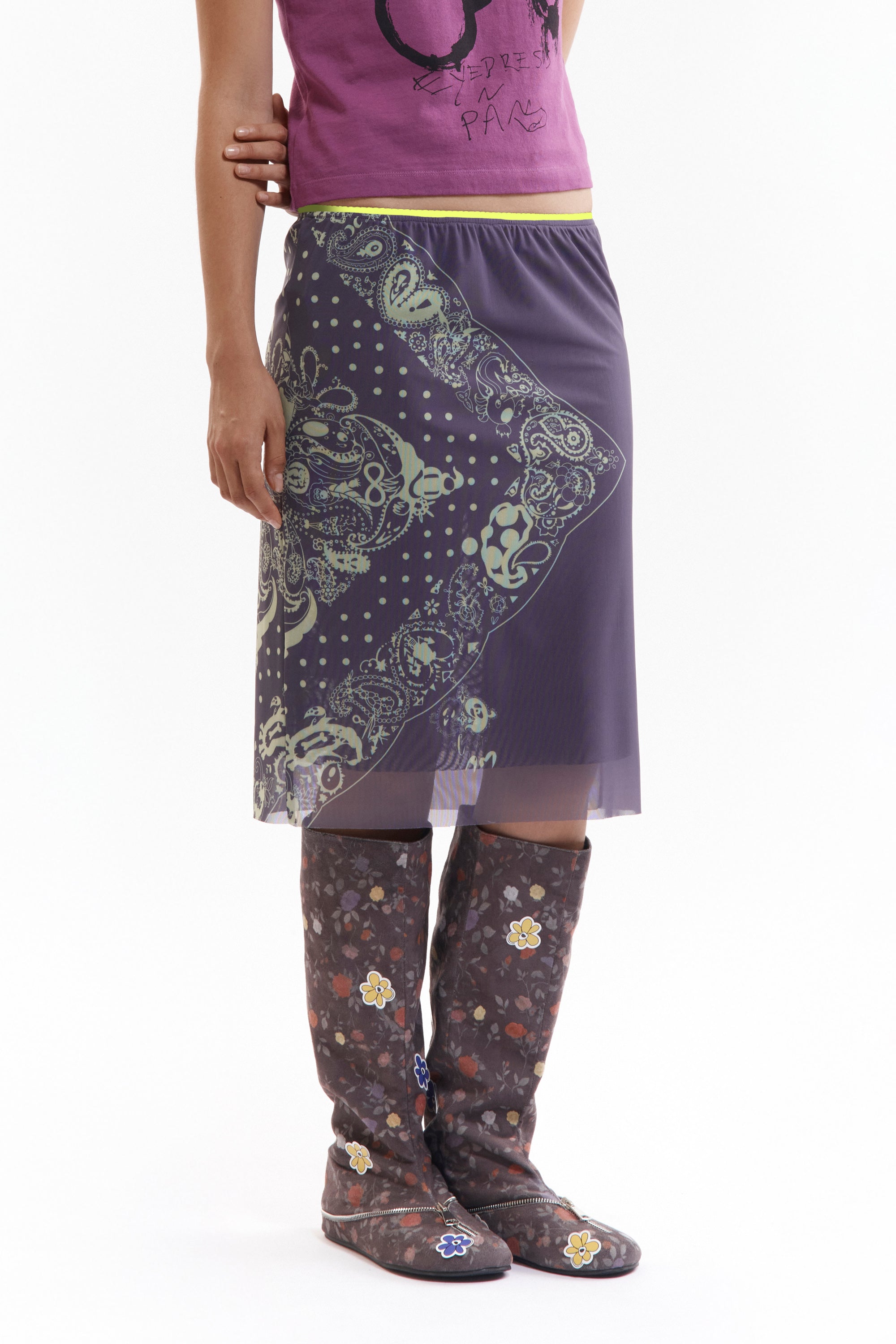 The COCO BANDANA MESH SKIRT - CHAR available online with global shipping, and in PAM Stores Melbourne and Sydney.