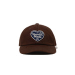 The 6PANEL TWILL HEART CAP BROWN available online with global shipping, and in PAM Stores Melbourne and Sydney.