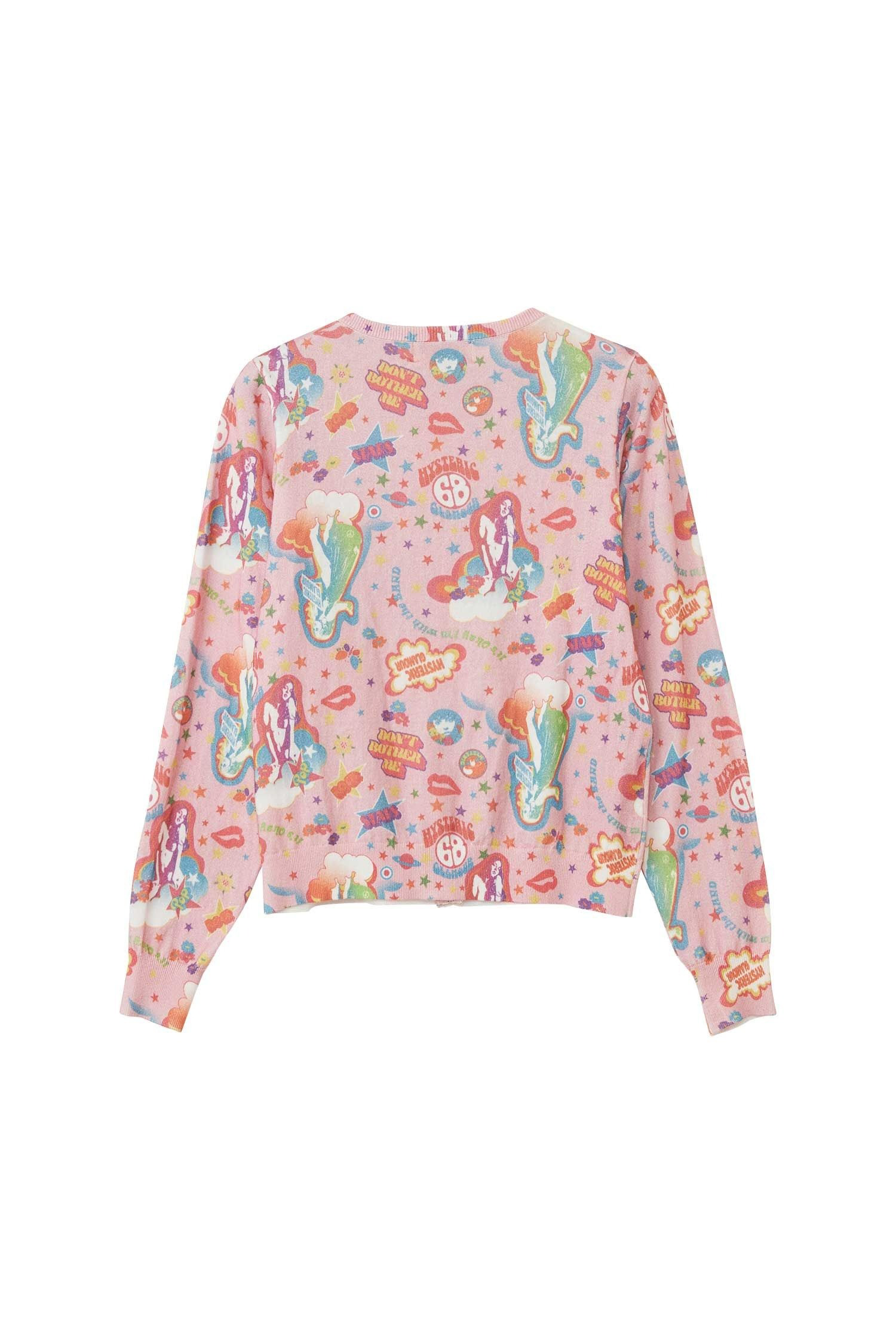 The HYSTERIC 68 PATTERNED CARDIGAN PINK available online with global shipping, and in PAM Stores Melbourne and Sydney.