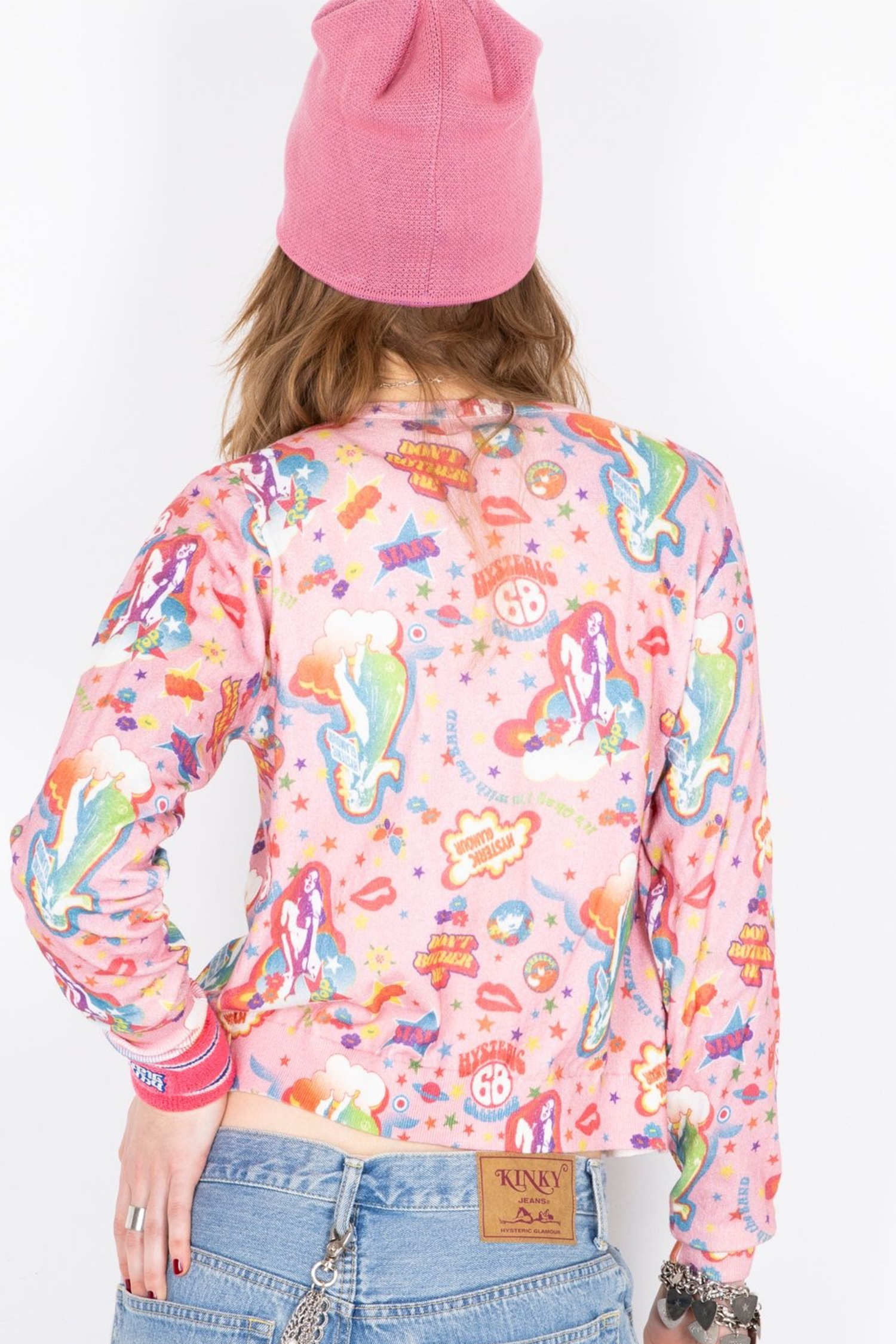 The HYSTERIC 68 PATTERNED CARDIGAN PINK available online with global shipping, and in PAM Stores Melbourne and Sydney.