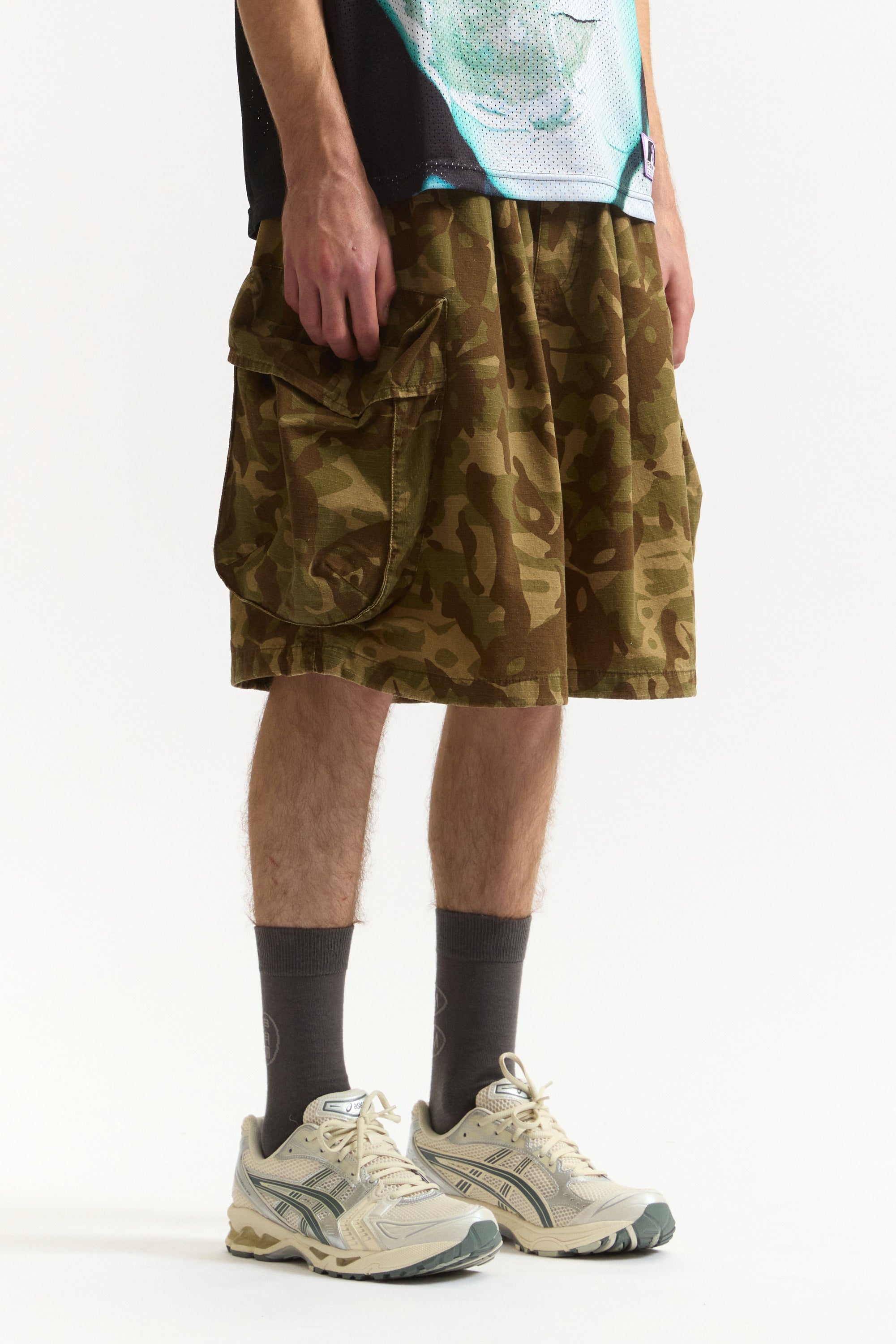 The GARDEN VARIETY CAMO CHOW SHORTS available online with global shipping, and in PAM Stores Melbourne and Sydney.