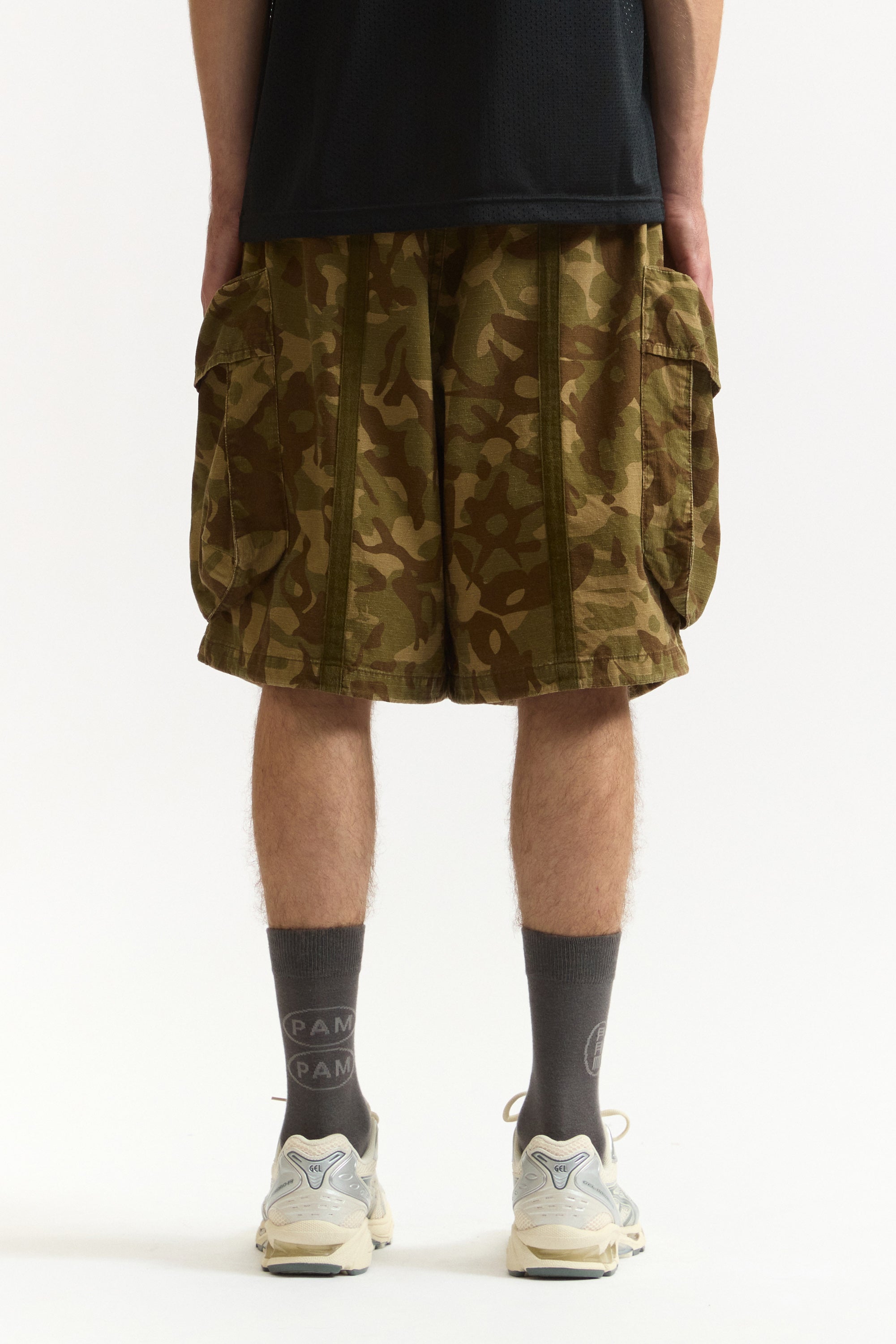 The GARDEN VARIETY CAMO CHOW SHORTS available online with global shipping, and in PAM Stores Melbourne and Sydney.