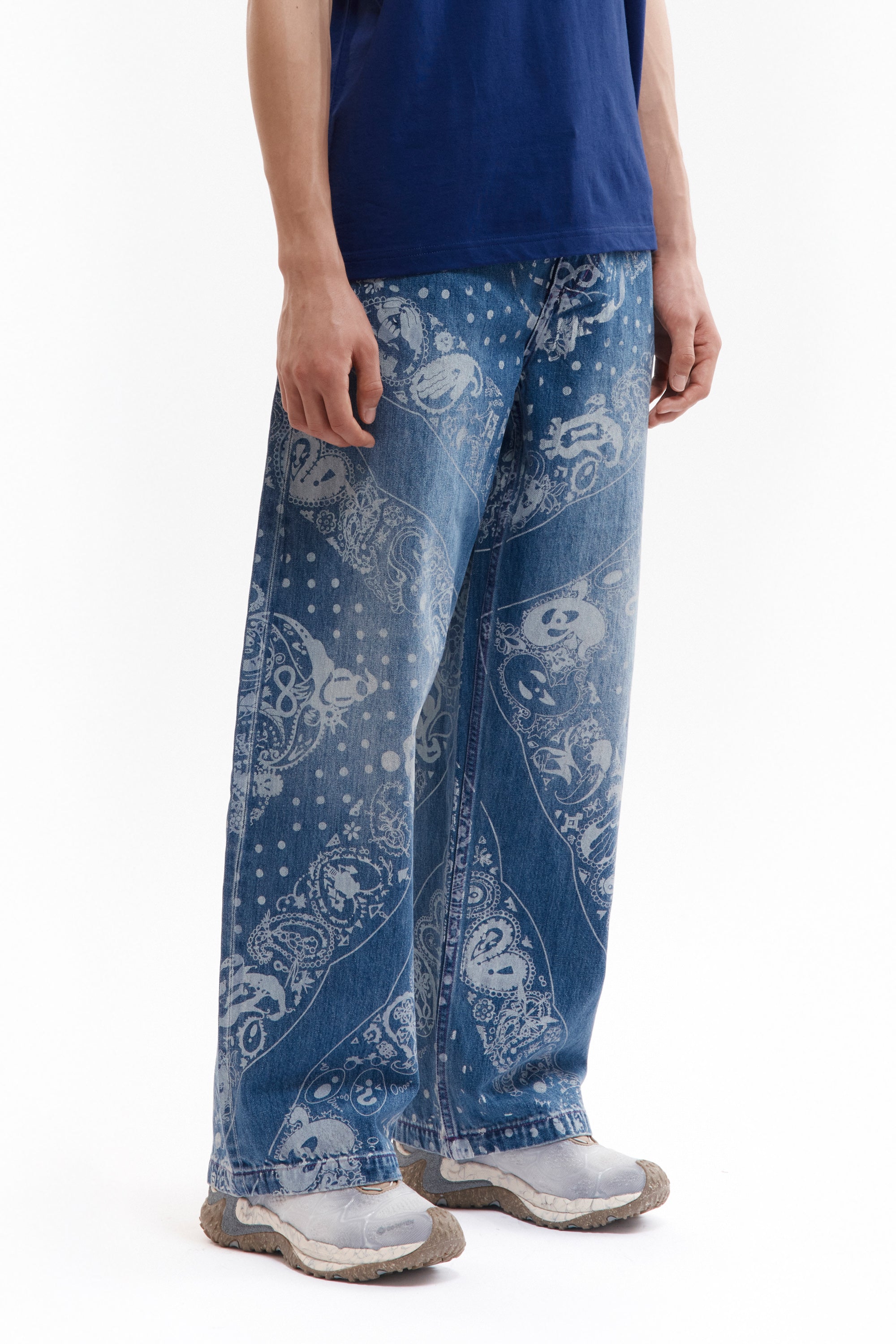 The COCO BANDANA OVER PRINT JEANS available online with global shipping, and in PAM Stores Melbourne and Sydney.