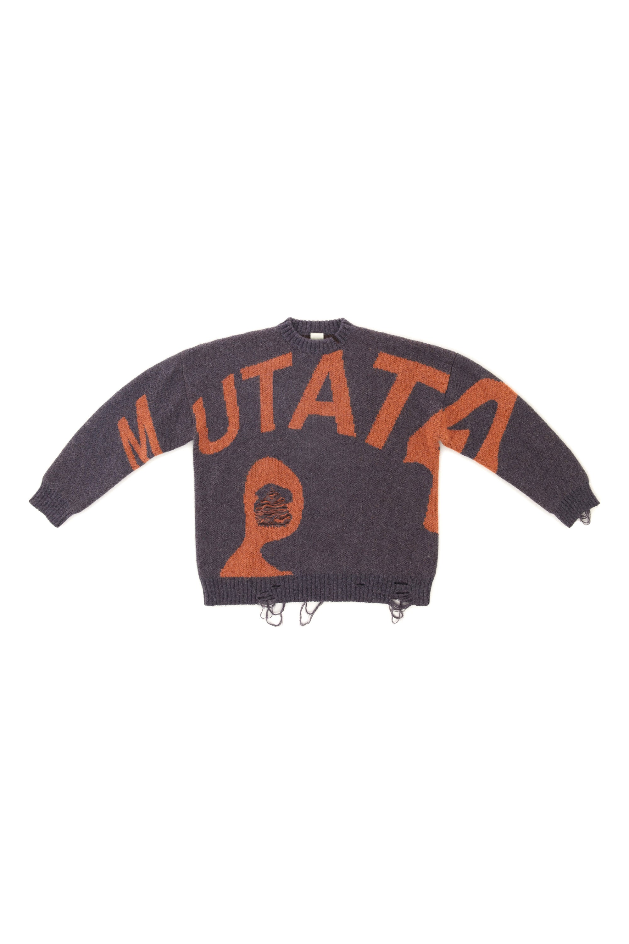 The MUTATE DISTRESSED CREW NECK KNIT  available online with global shipping, and in PAM Stores Melbourne and Sydney.