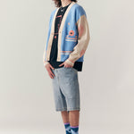 The MARPI VARSITY KNIT CARDIGAN  available online with global shipping, and in PAM Stores Melbourne and Sydney.