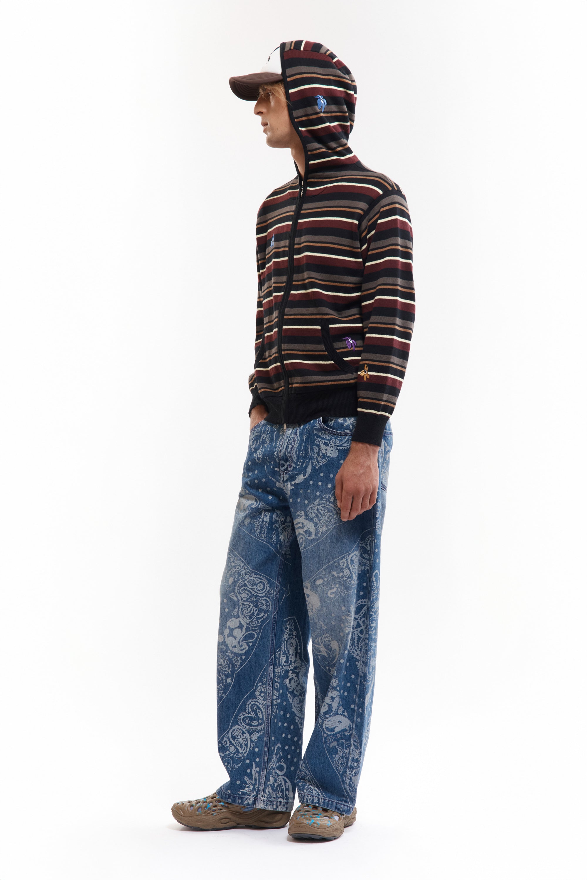 The NAMES GO BY HOODED ZIP THRU KNIT available online with global shipping, and in PAM Stores Melbourne and Sydney.