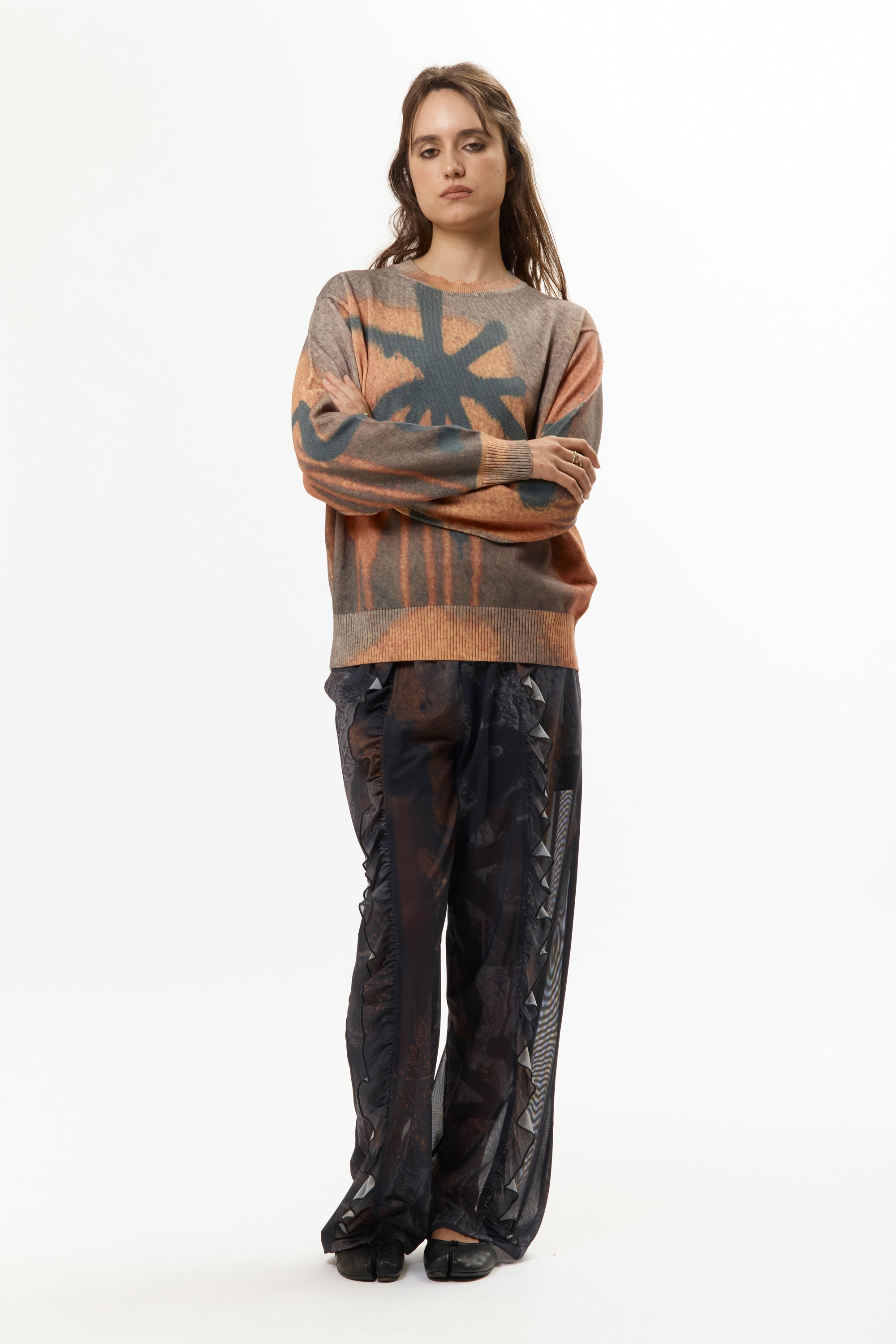 The GETTING OVER PRINTED KNIT CREWNECK available online with global shipping, and in PAM Stores Melbourne and Sydney.