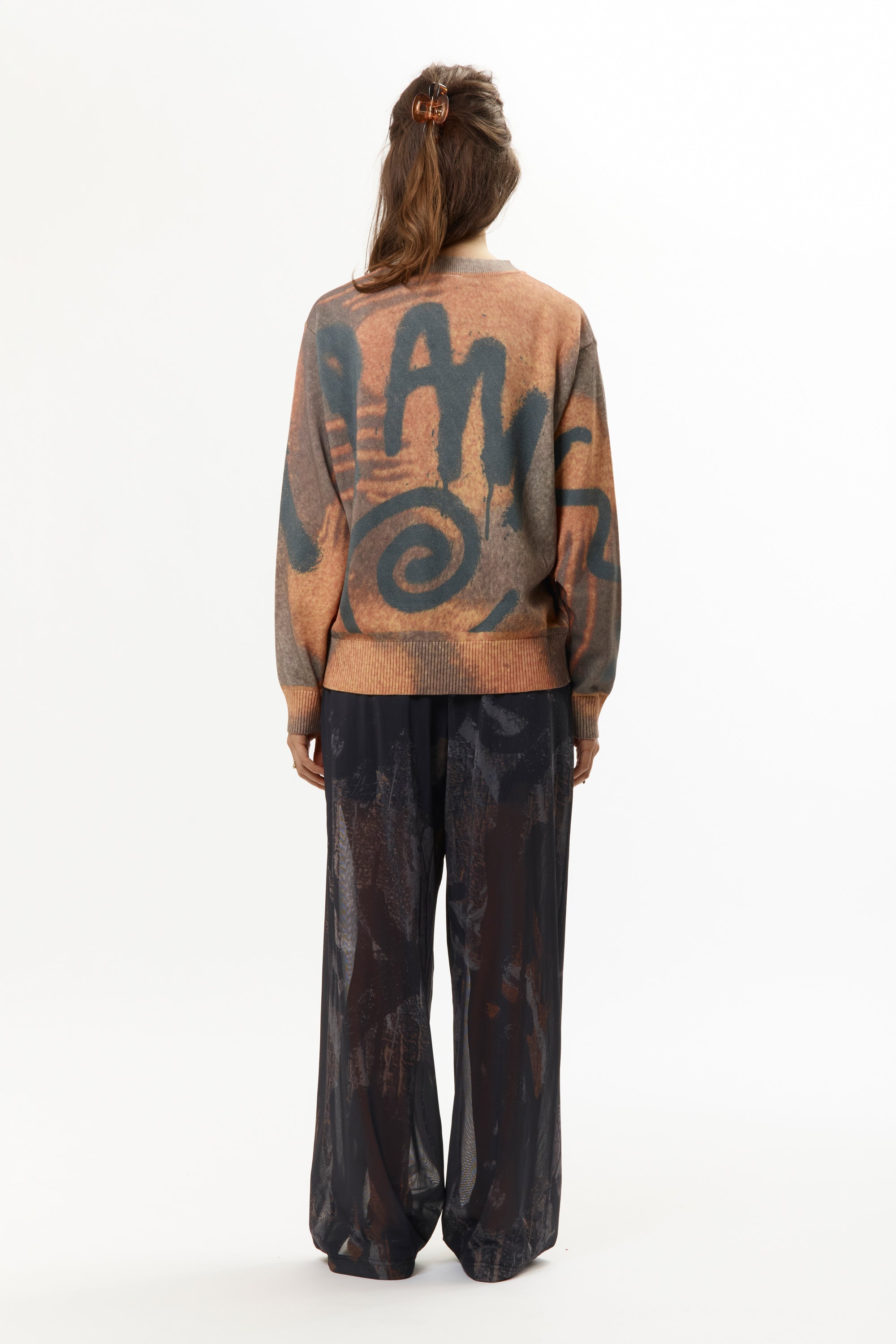 The GETTING OVER PRINTED KNIT CREWNECK available online with global shipping, and in PAM Stores Melbourne and Sydney.