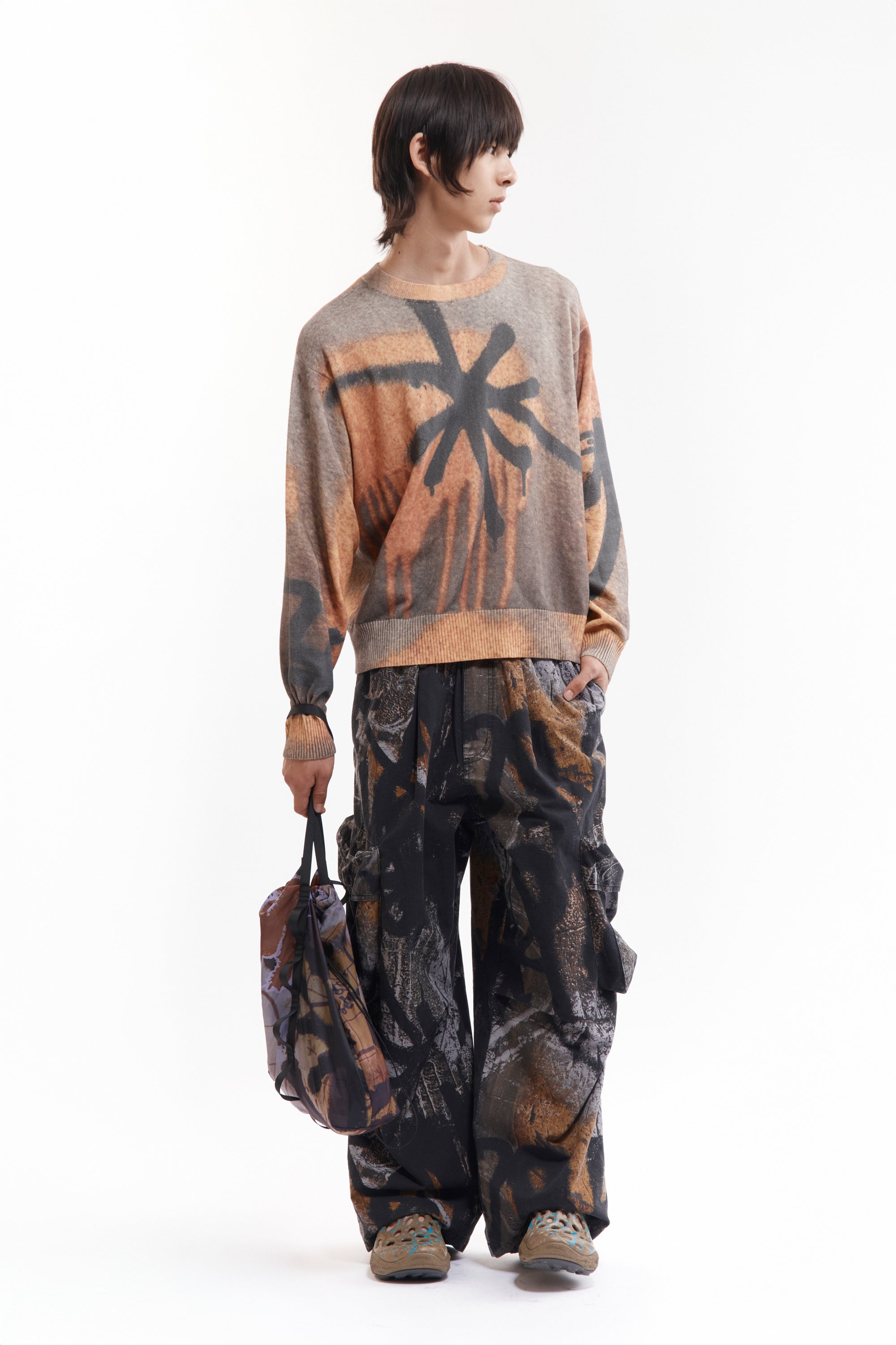 The GETTING OVER PRINTED KNIT CREWNECK available online with global shipping, and in PAM Stores Melbourne and Sydney.
