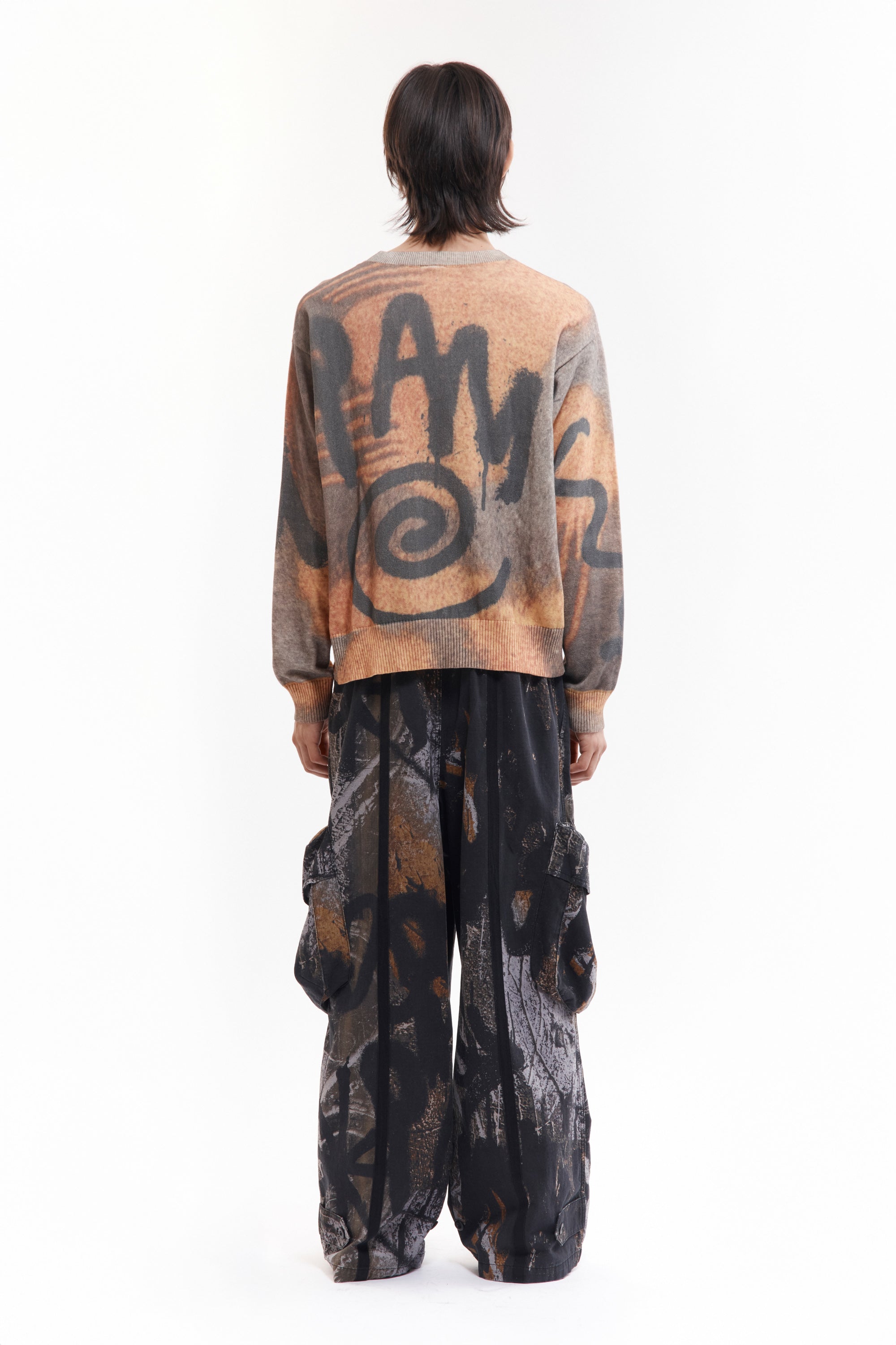 The GETTING OVER PRINTED KNIT CREWNECK available online with global shipping, and in PAM Stores Melbourne and Sydney.
