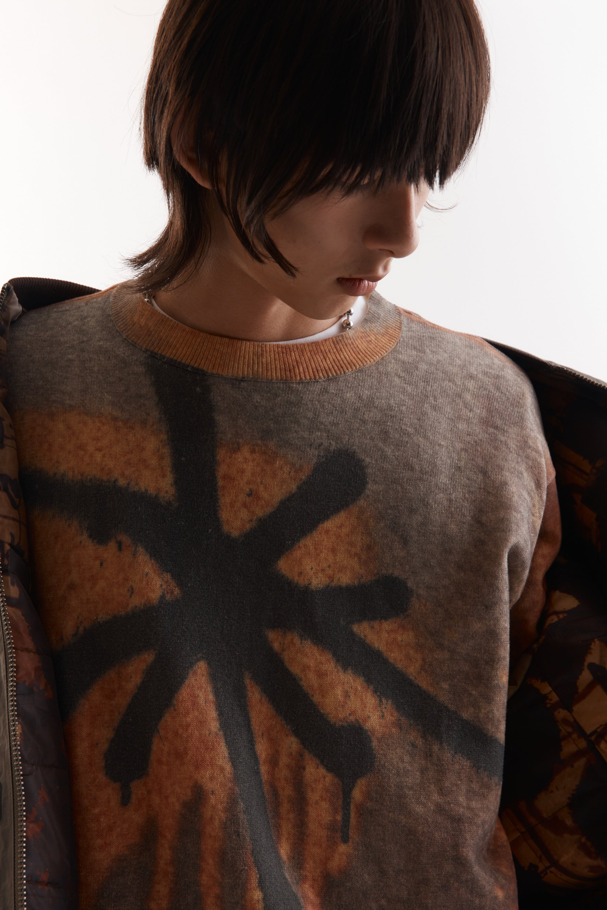 The GETTING OVER PRINTED KNIT CREWNECK available online with global shipping, and in PAM Stores Melbourne and Sydney.