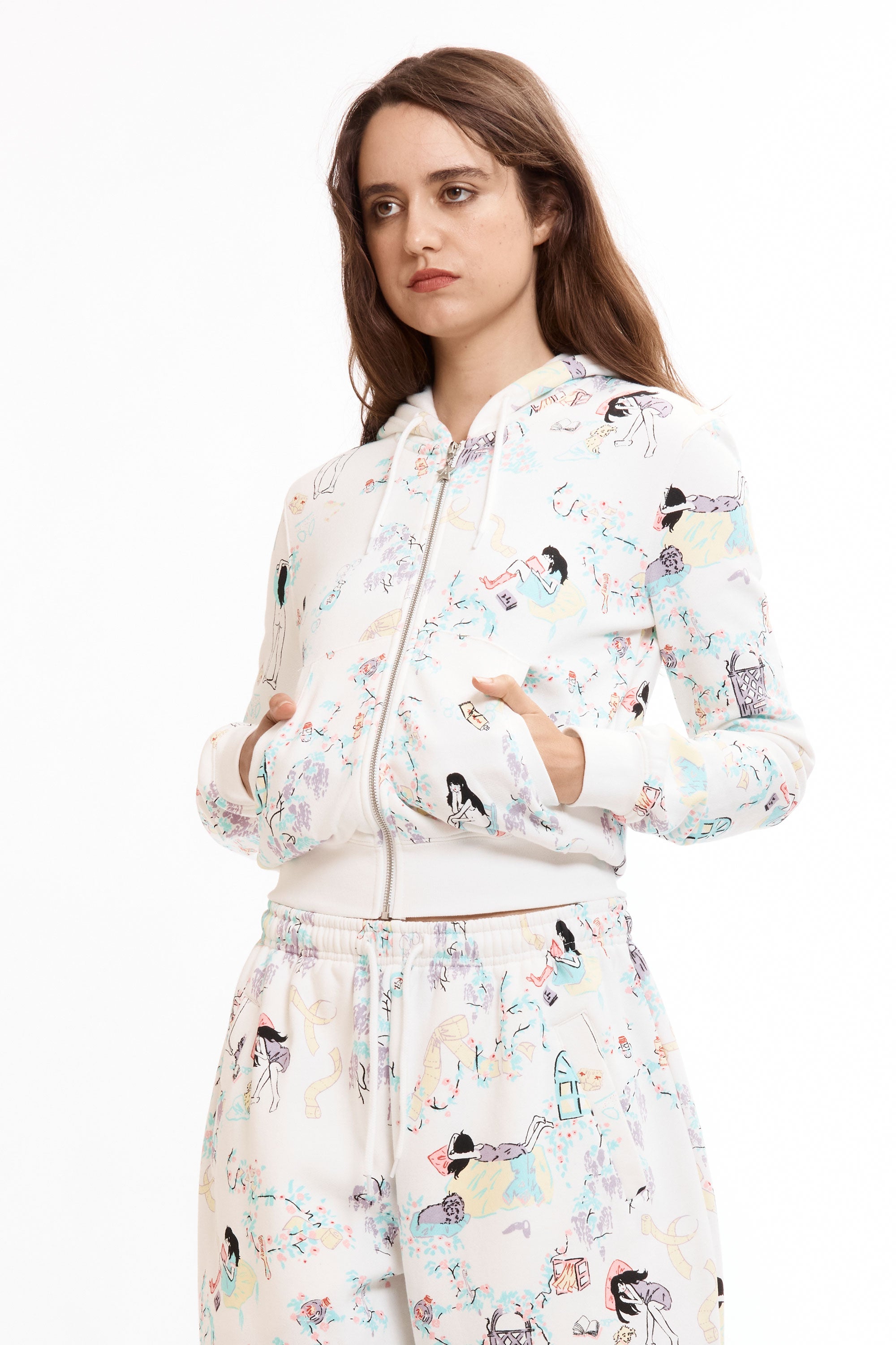 The WHITE 'DAY IN THE LIFE' SHRUNK HOODIE available online with global shipping, and in PAM Stores Melbourne and Sydney.