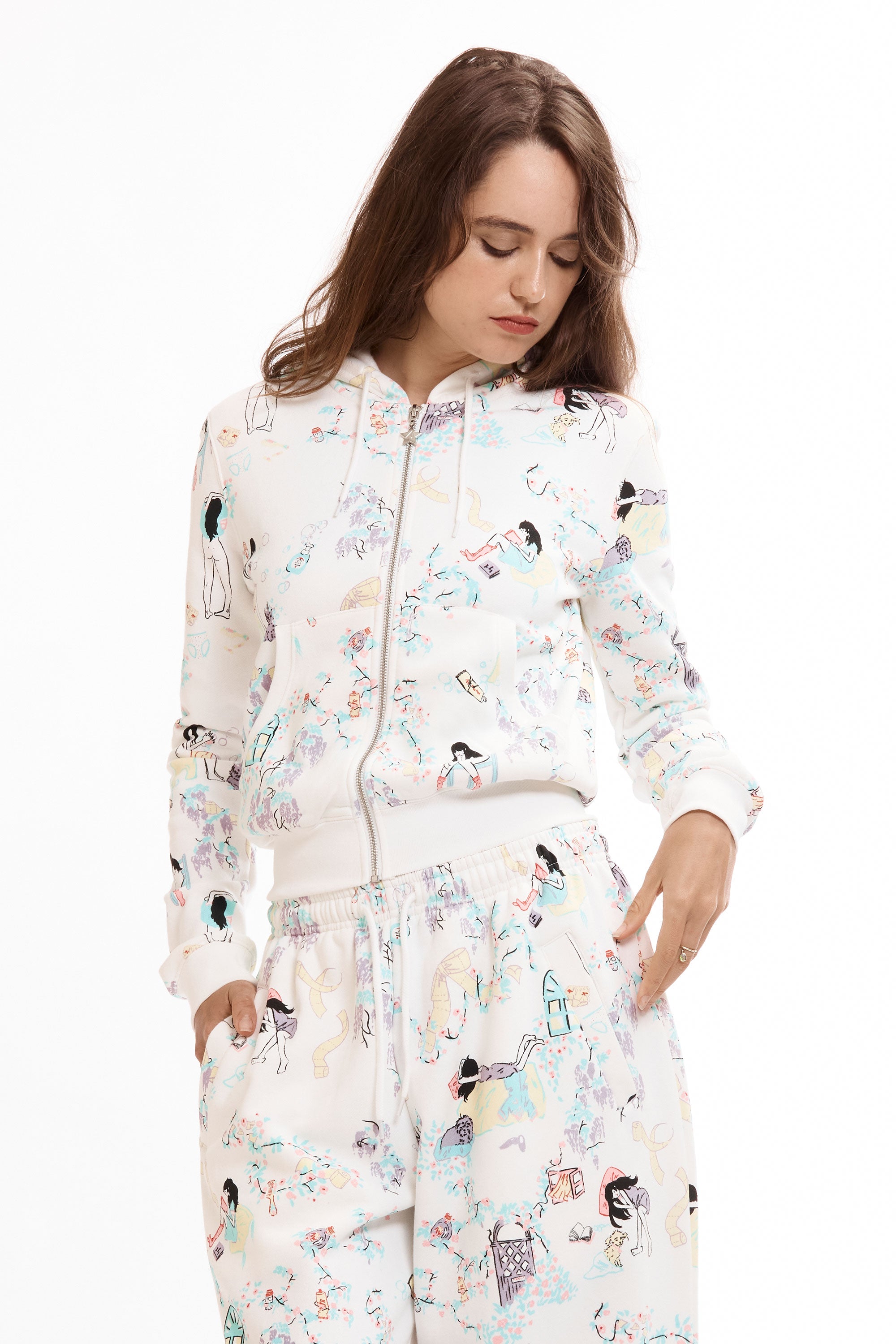 The WHITE 'DAY IN THE LIFE' SHRUNK HOODIE available online with global shipping, and in PAM Stores Melbourne and Sydney.