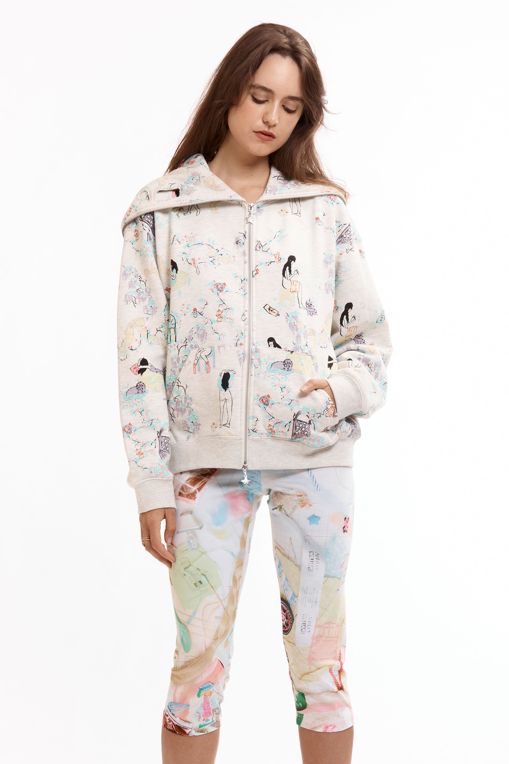 The GREY 'DAY IN THE LIFE' BUTTERFLY HOODIE available online with global shipping, and in PAM Stores Melbourne and Sydney.