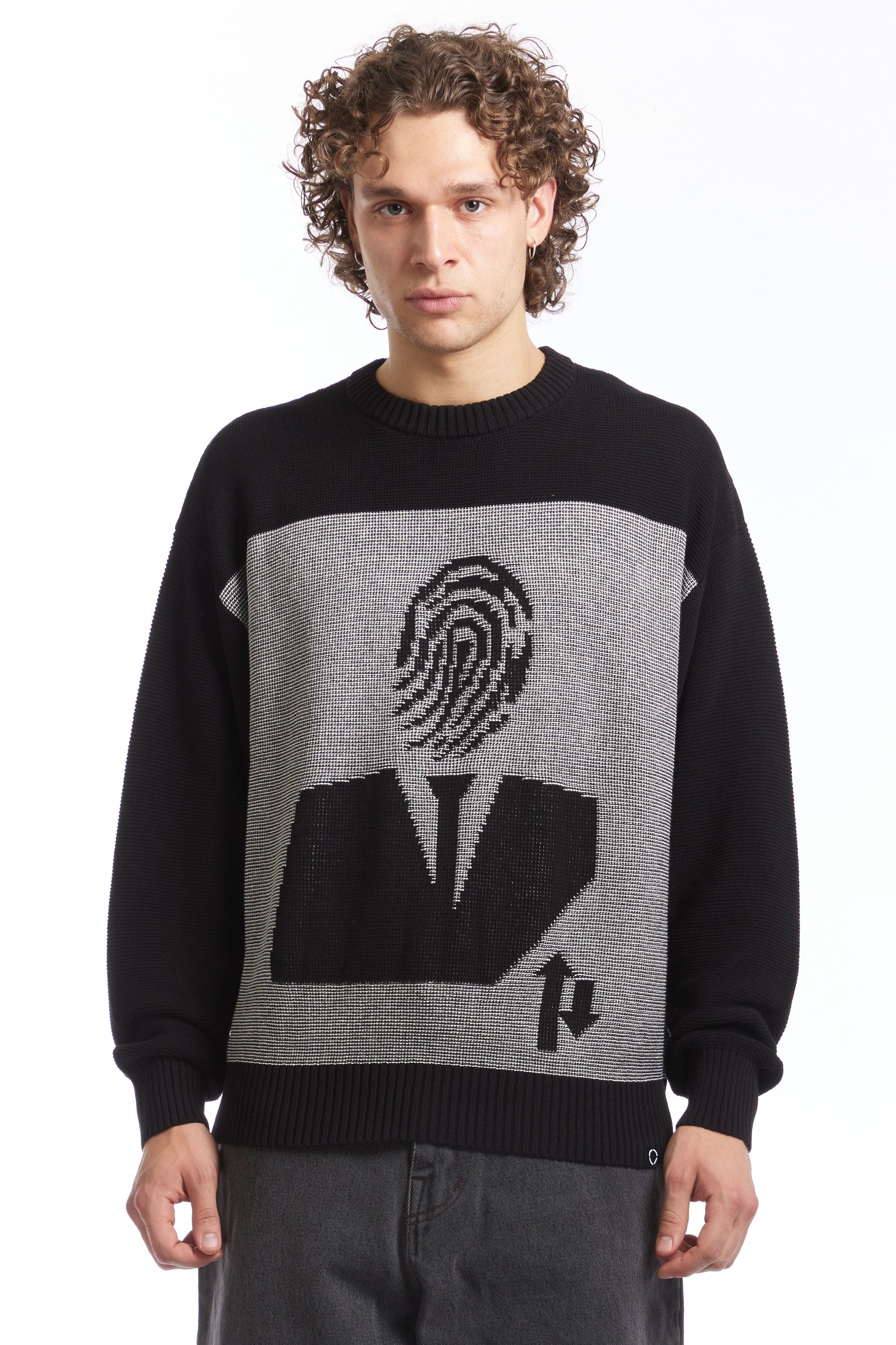 The AGENT KNIT SWEATER BLACK available online with global shipping, and in PAM Stores Melbourne and Sydney.