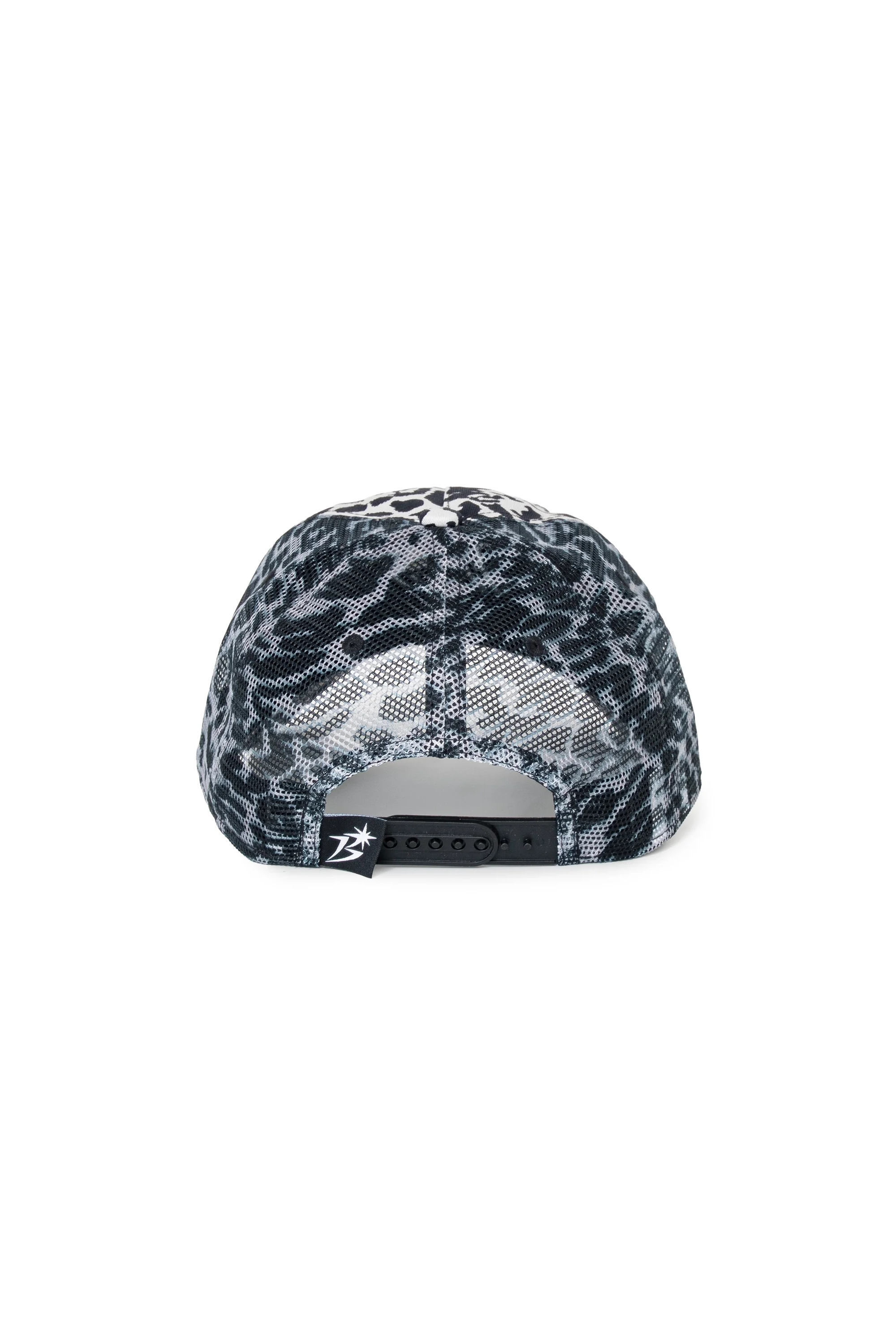 The B Logo Mesh-Back 5-Panel Cap Animal available online with global shipping, and in PAM Stores Melbourne and Sydney.