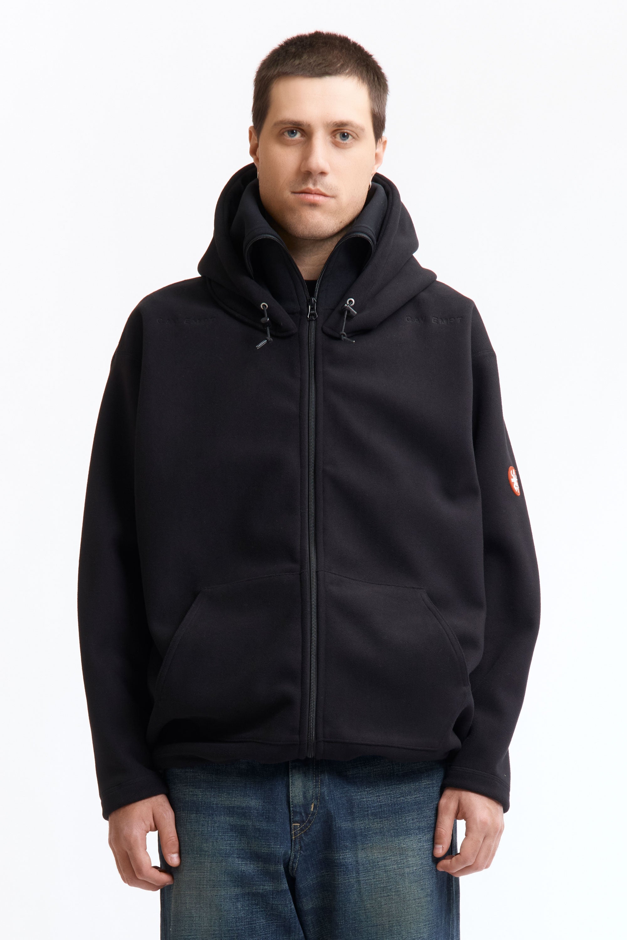 The ATTACHED HOOD FLEECE ZIP UP available online with global shipping, and in PAM Stores Melbourne and Sydney.