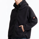 The ATTACHED HOOD FLEECE ZIP UP available online with global shipping, and in PAM Stores Melbourne and Sydney.