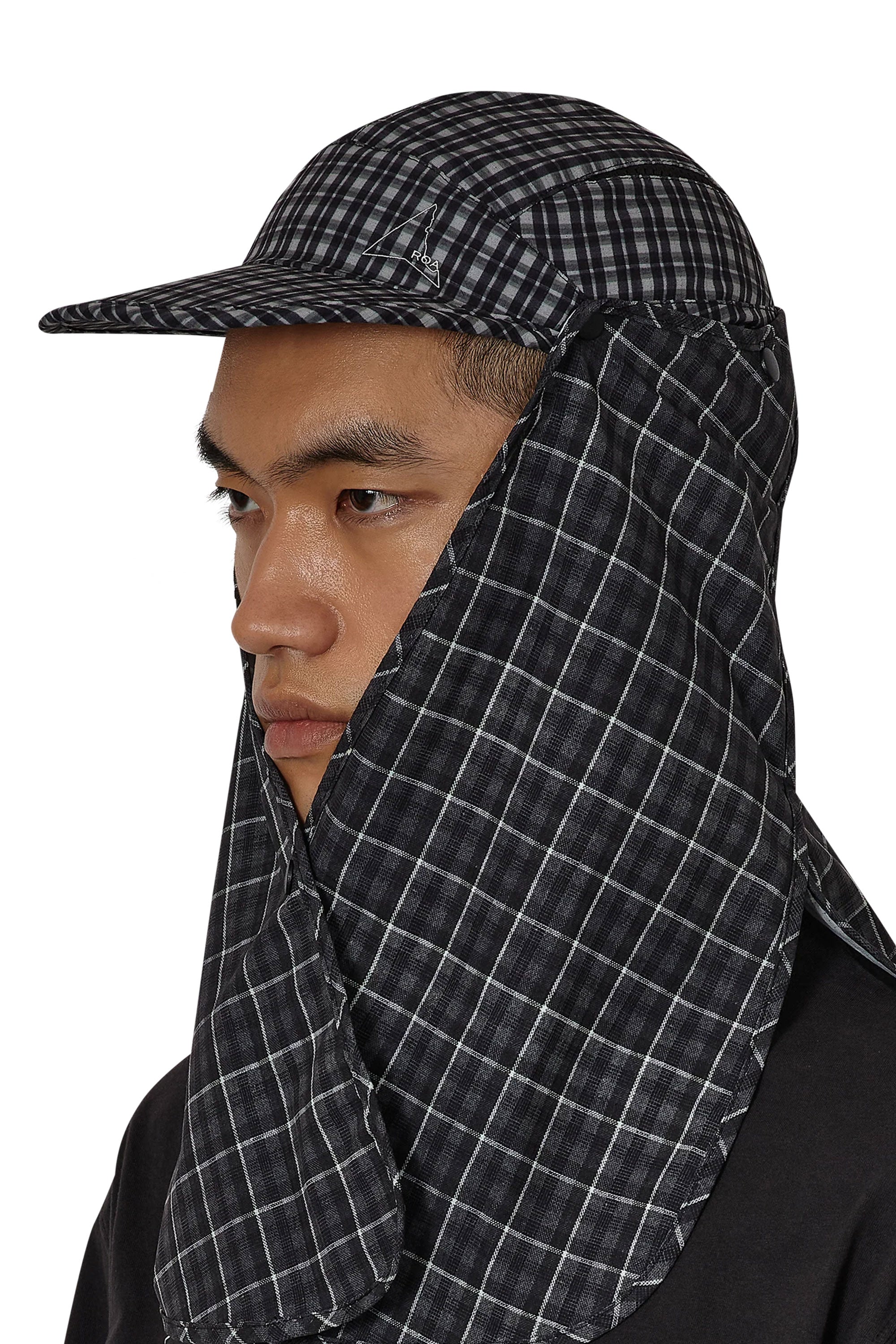 The Aair Floweave Printed Check Desert Cap Anthracite available online with global shipping, and in PAM Stores Melbourne and Sydney.