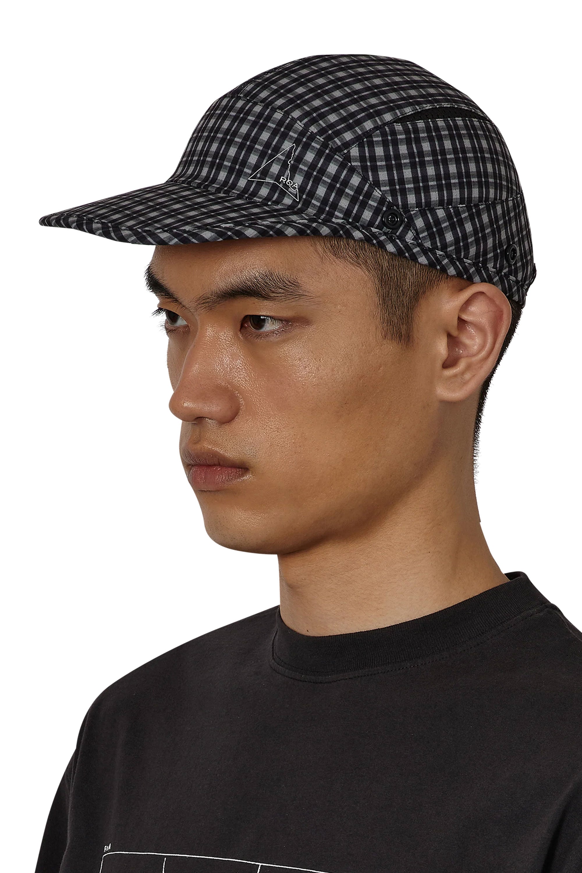 The Aair Floweave Printed Check Desert Cap Anthracite available online with global shipping, and in PAM Stores Melbourne and Sydney.