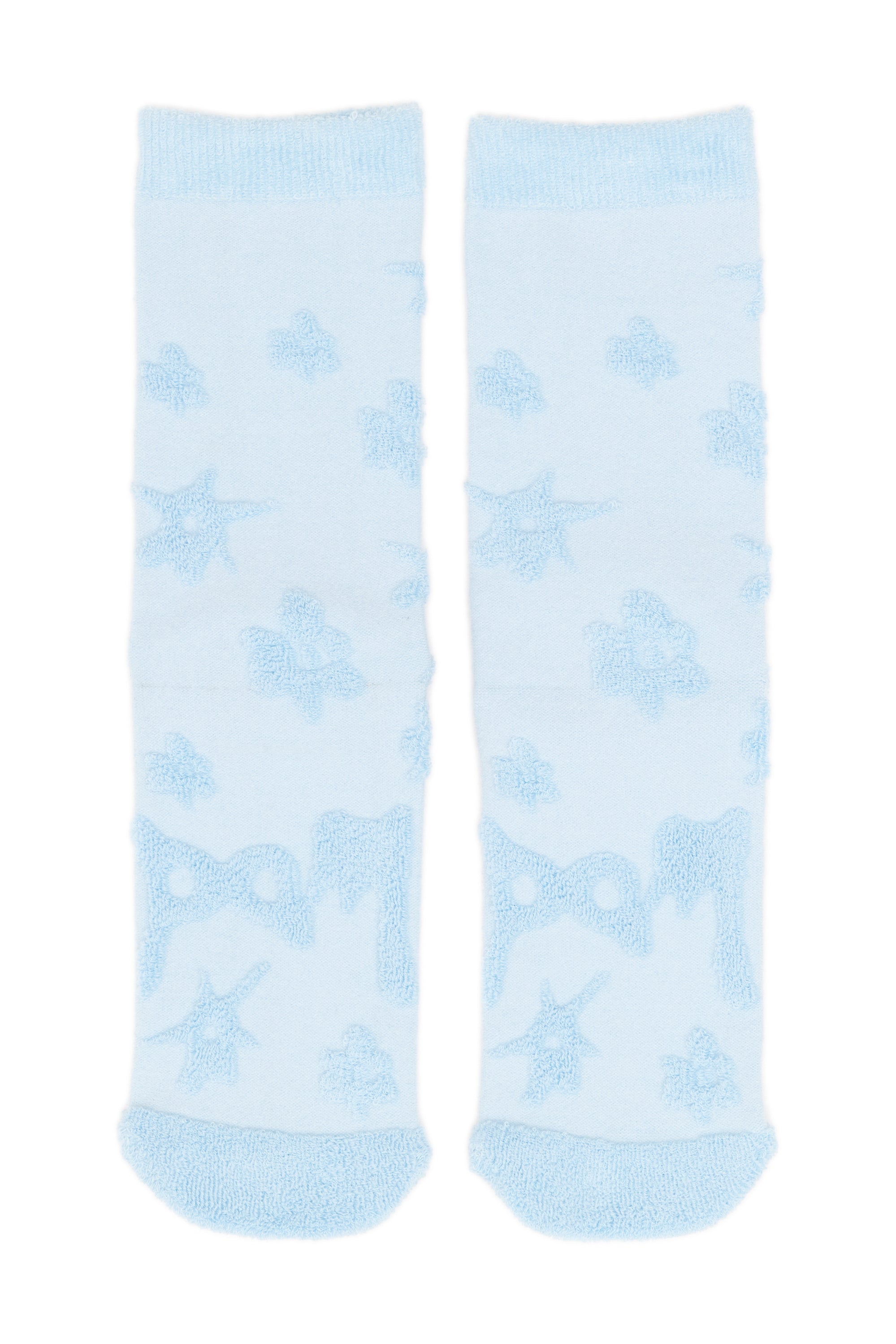 The TEXTURE GESTURES SOCKS - BABY BLUE available online with global shipping, and in PAM Stores Melbourne and Sydney.