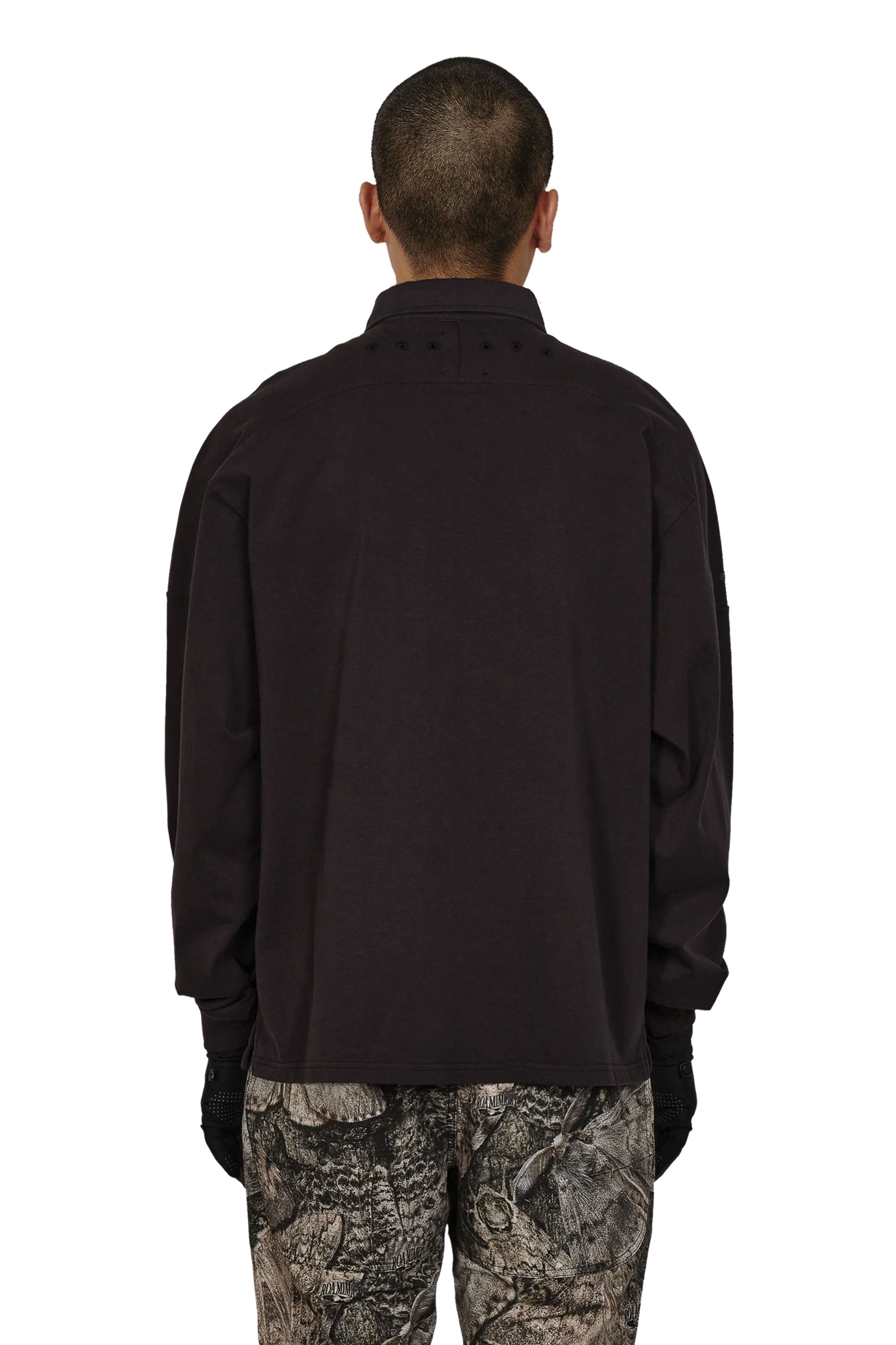 The Astrio Long Sleeve Polo Washed Black available online with global shipping, and in PAM Stores Melbourne and Sydney.