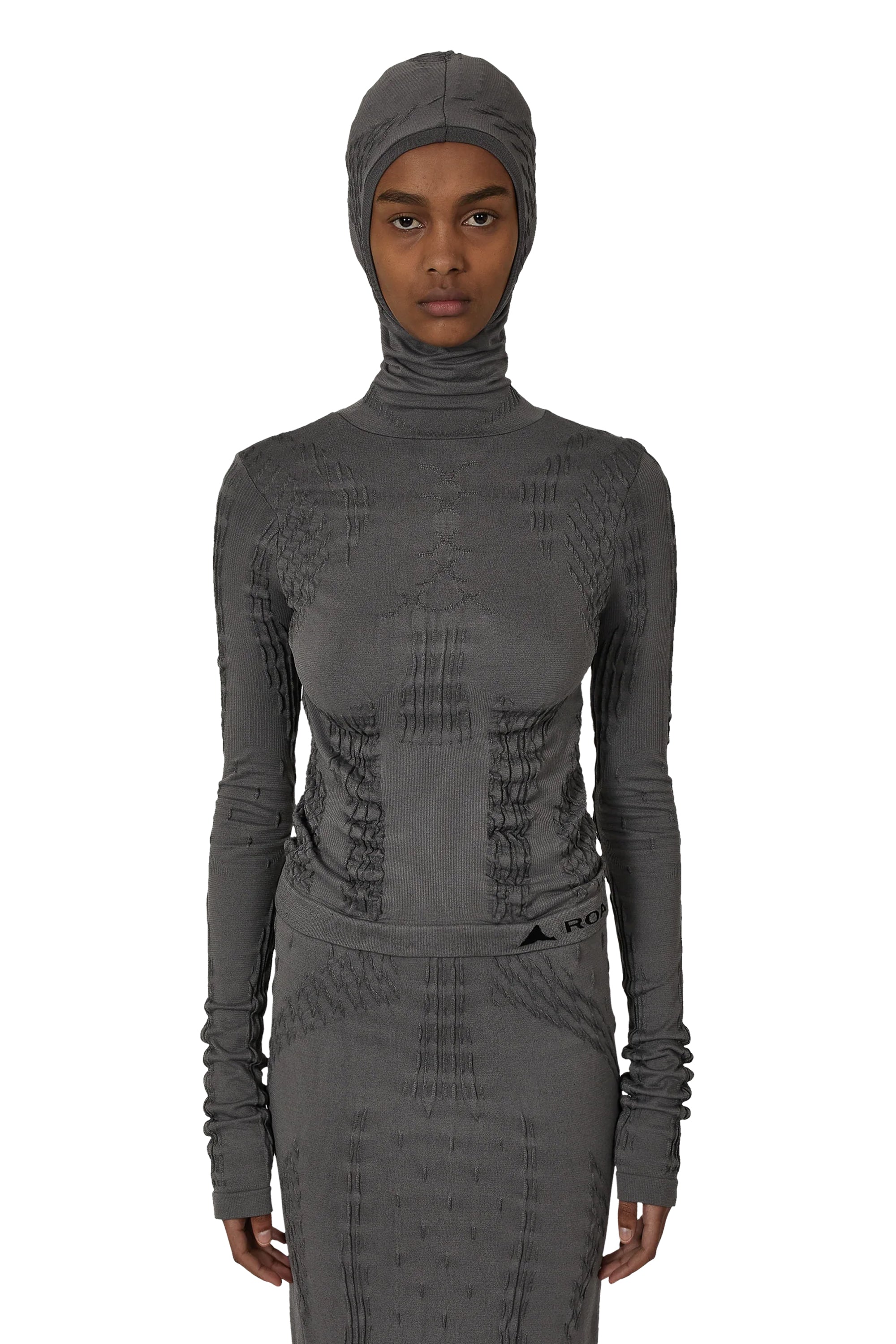 The Aune Dryarn Seamless Knit Top Grey available online with global shipping, and in PAM Stores Melbourne and Sydney.
