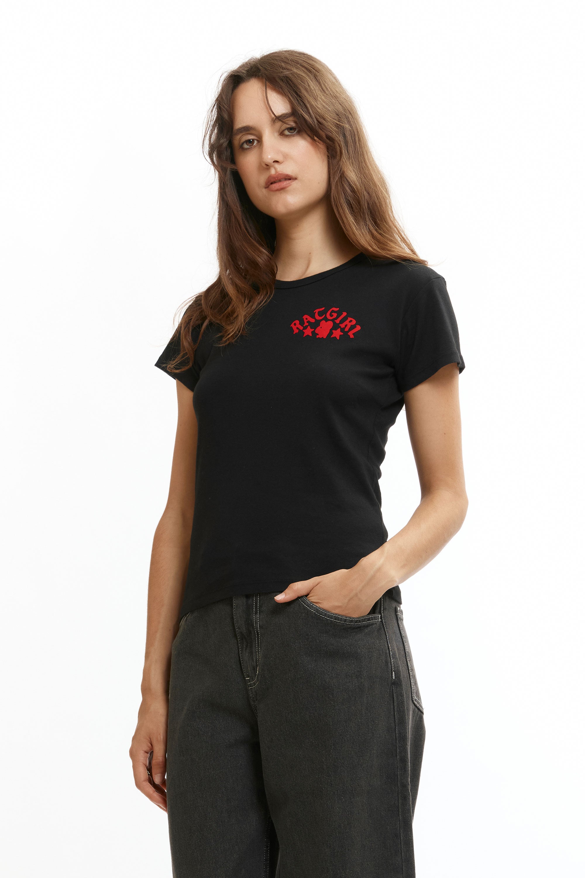 The B-Girl Womens Tee Black available online with global shipping, and in PAM Stores Melbourne and Sydney.