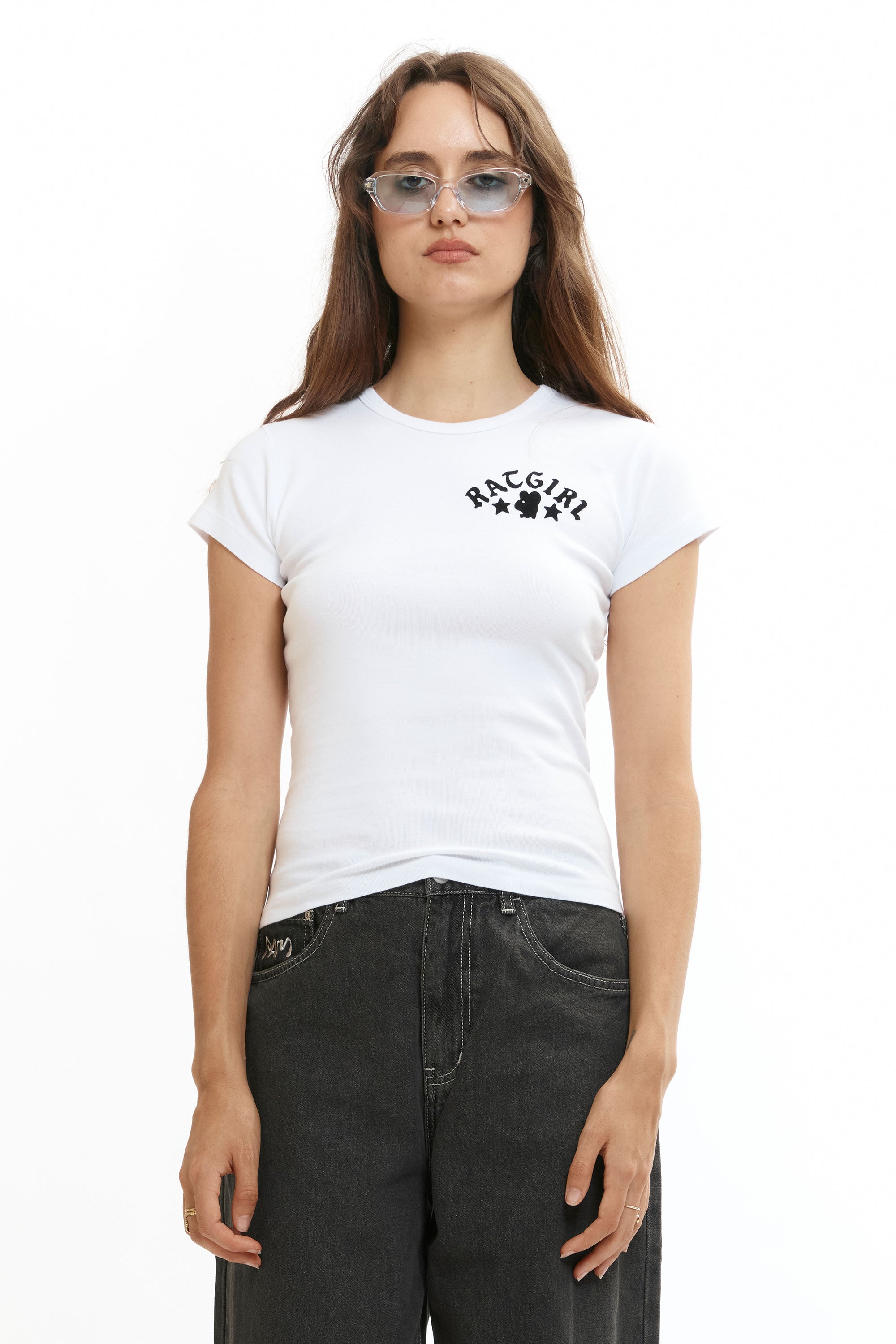 The B-Girl Womens Tee White available online with global shipping, and in PAM Stores Melbourne and Sydney.