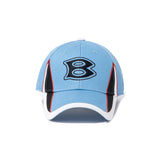 The B RACING CAP LIGHT BLUE  available online with global shipping, and in PAM Stores Melbourne and Sydney.