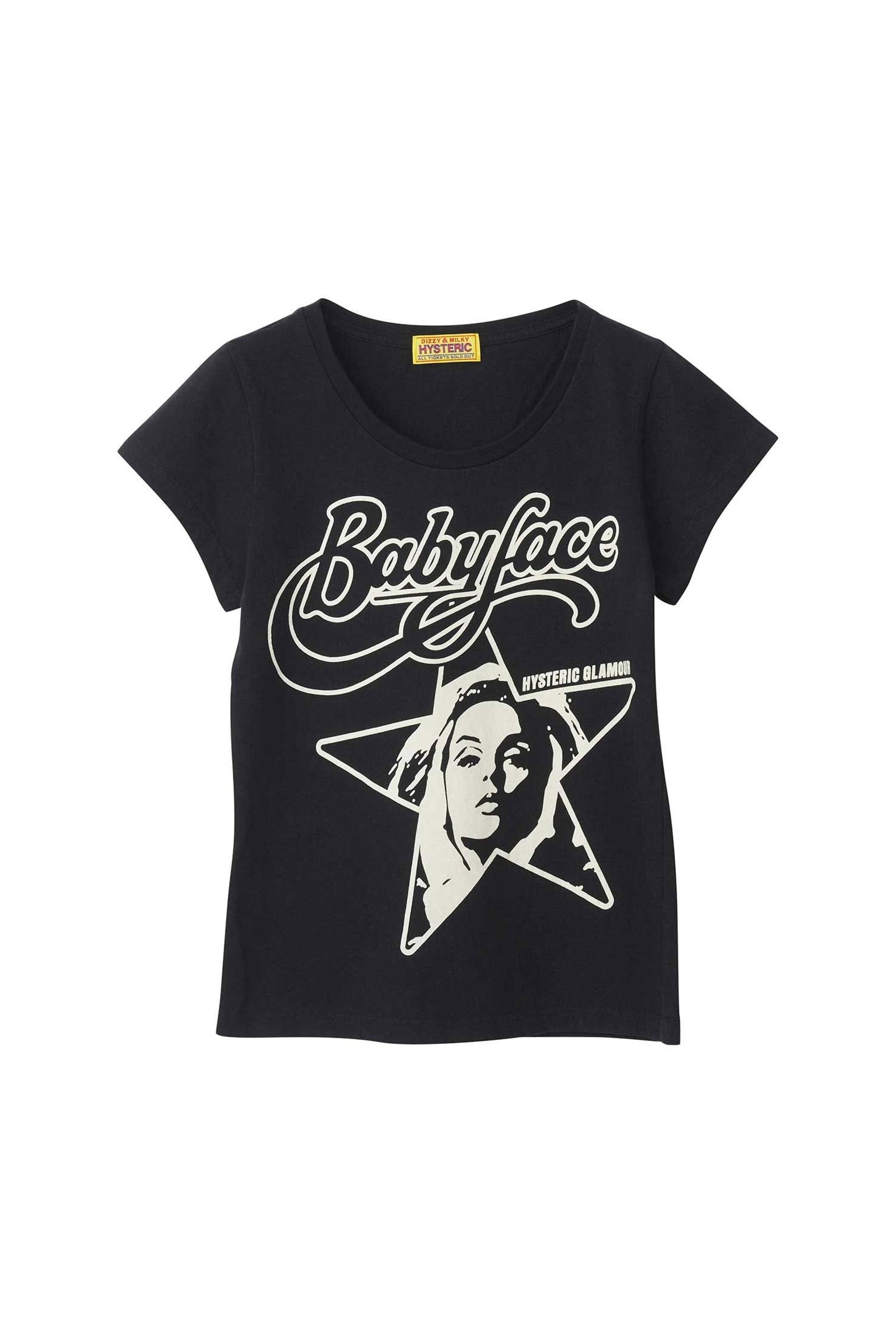 The HYSTERIC BABYFACE STAR T-Shirt Black available online with global shipping, and in PAM Stores Melbourne and Sydney.