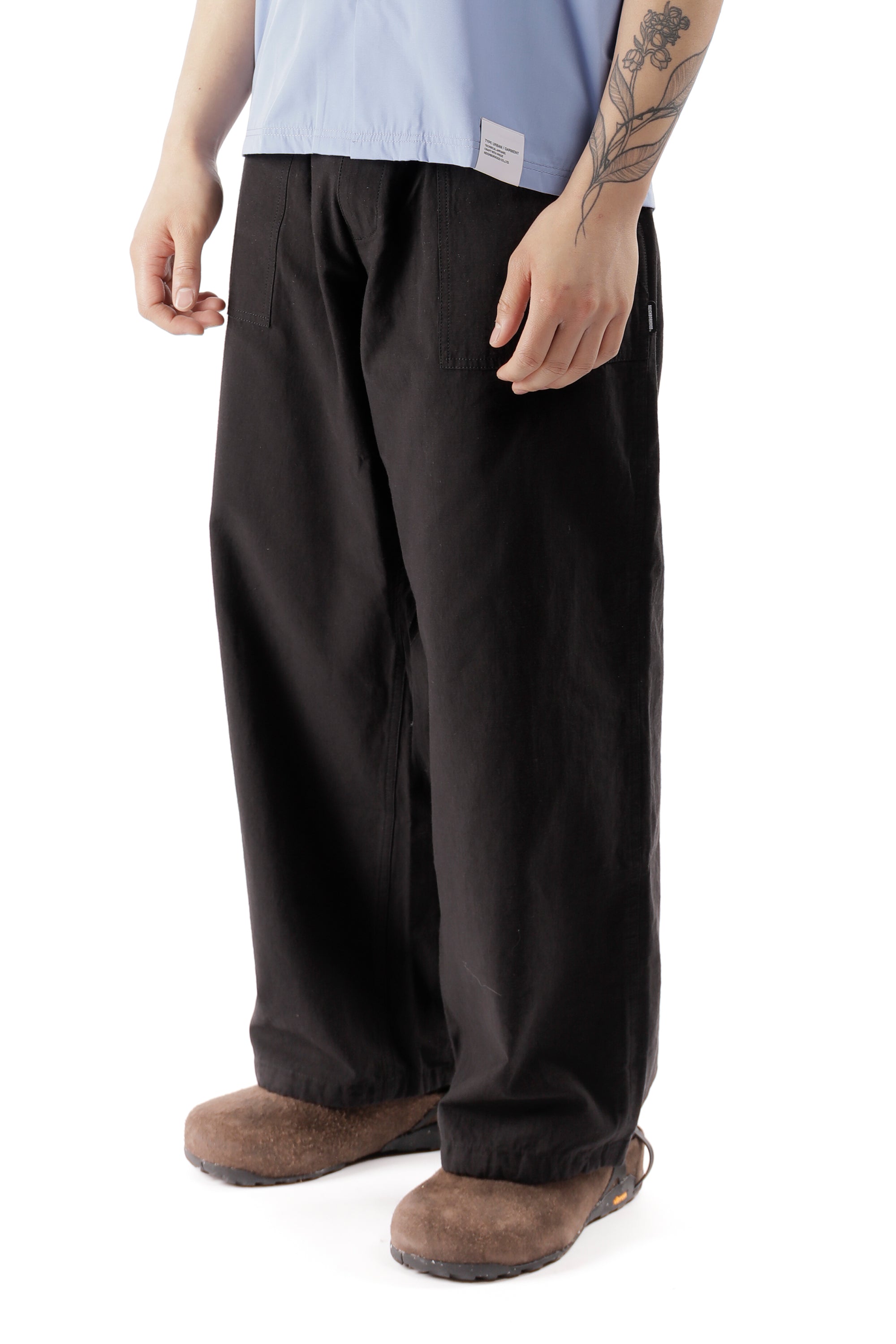 The WIDE BAKER PANTS WOVEN PANTS BLACK available online with global shipping, and in PAM Stores Melbourne and Sydney.