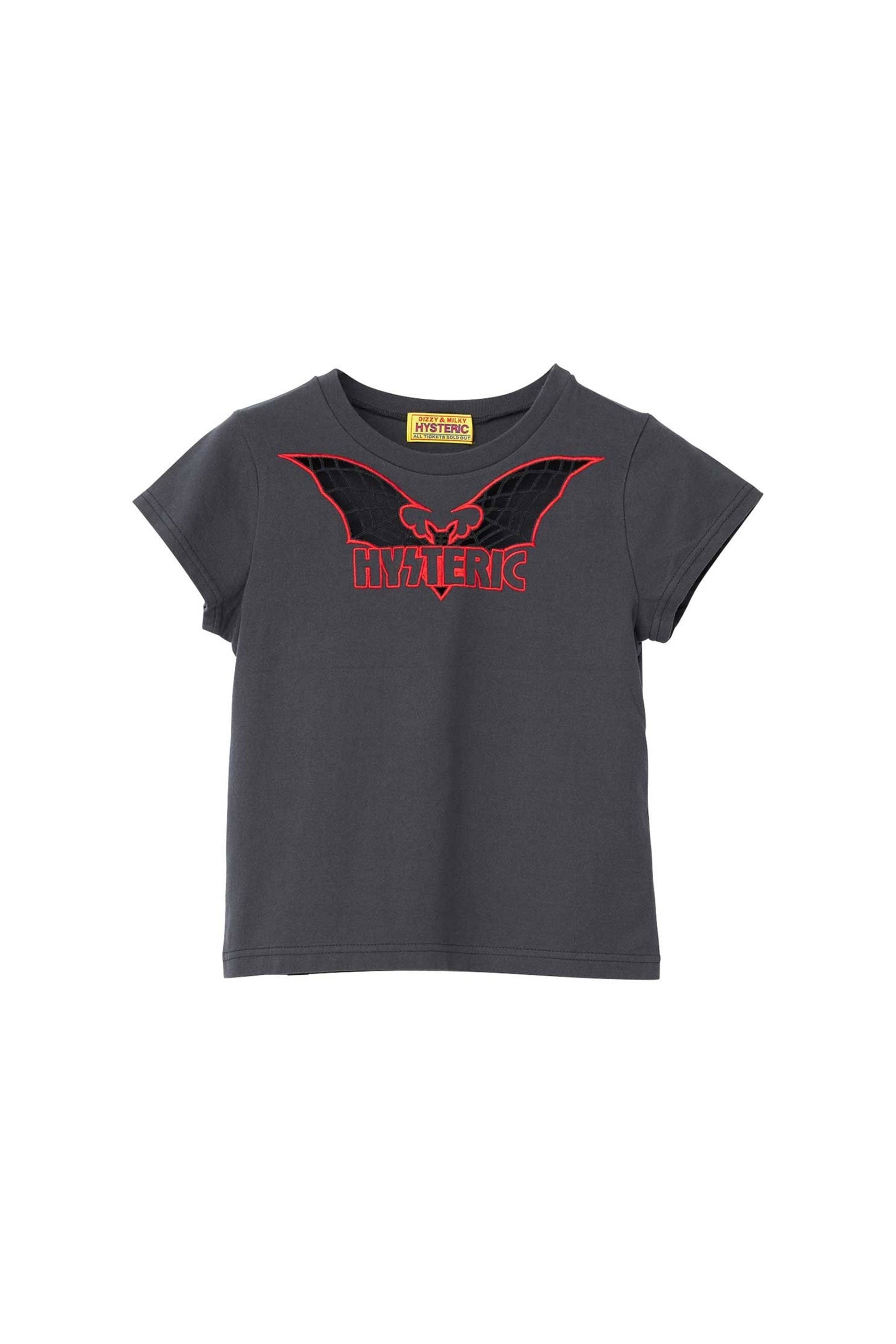 The BAT WEB EMBROIDERED CROPPED WOMEN'S TEE BLACK available online with global shipping, and in PAM Stores Melbourne and Sydney.