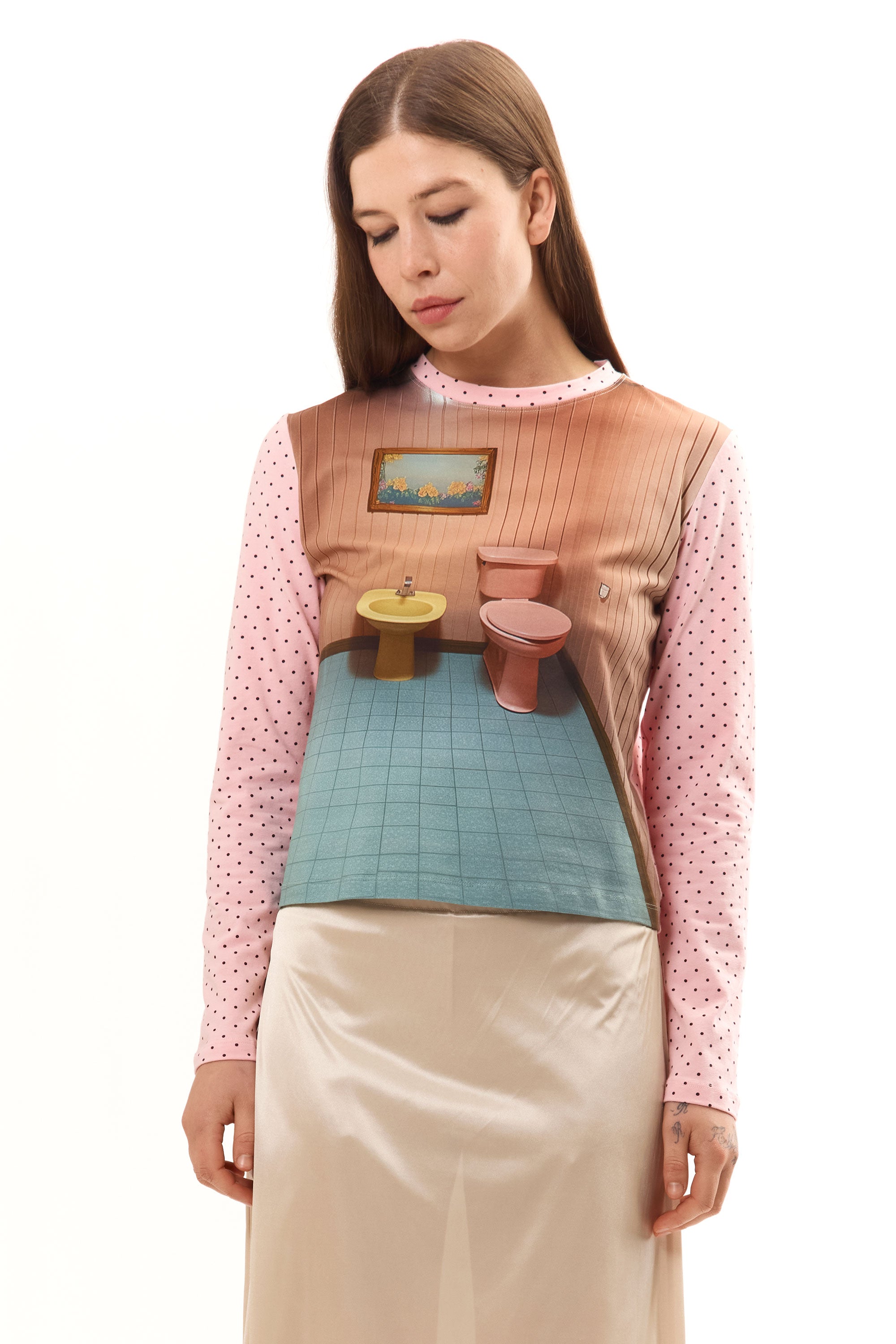 The BATHROOM T-SHIRT available online with global shipping, and in PAM Stores Melbourne and Sydney.