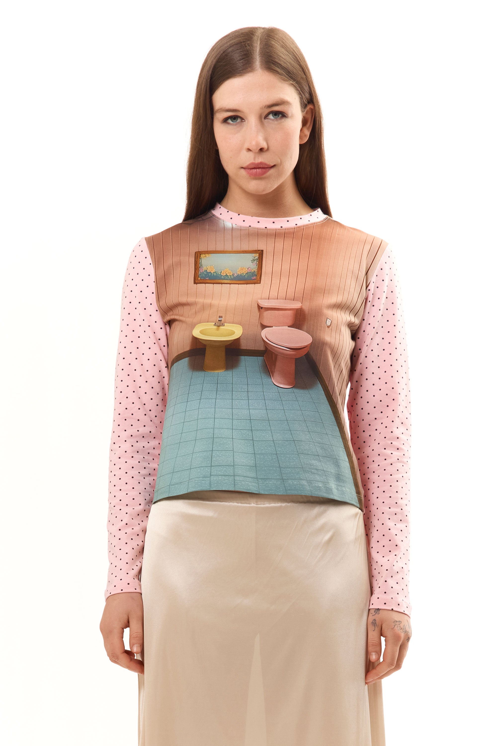 The BATHROOM T-SHIRT available online with global shipping, and in PAM Stores Melbourne and Sydney.