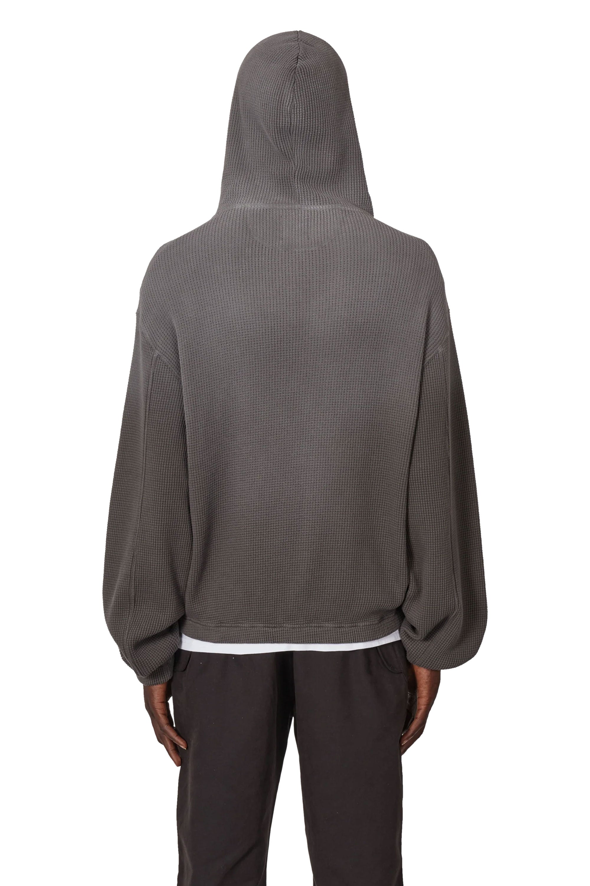 The Bee Sun Faded Organic Waffle Zip Up Hoodie Graphite available online with global shipping, and in PAM Stores Melbourne and Sydney.