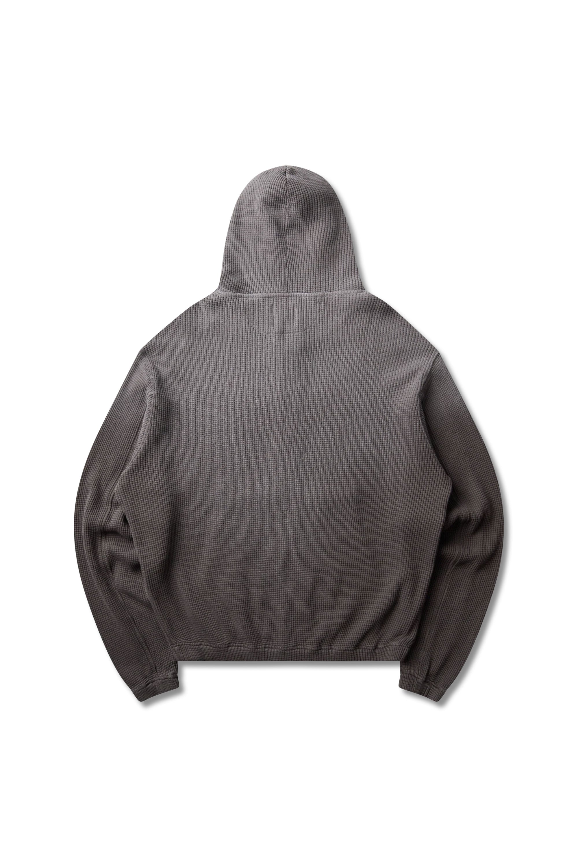 The Bee Sun Faded Organic Waffle Zip Up Hoodie Graphite available online with global shipping, and in PAM Stores Melbourne and Sydney.