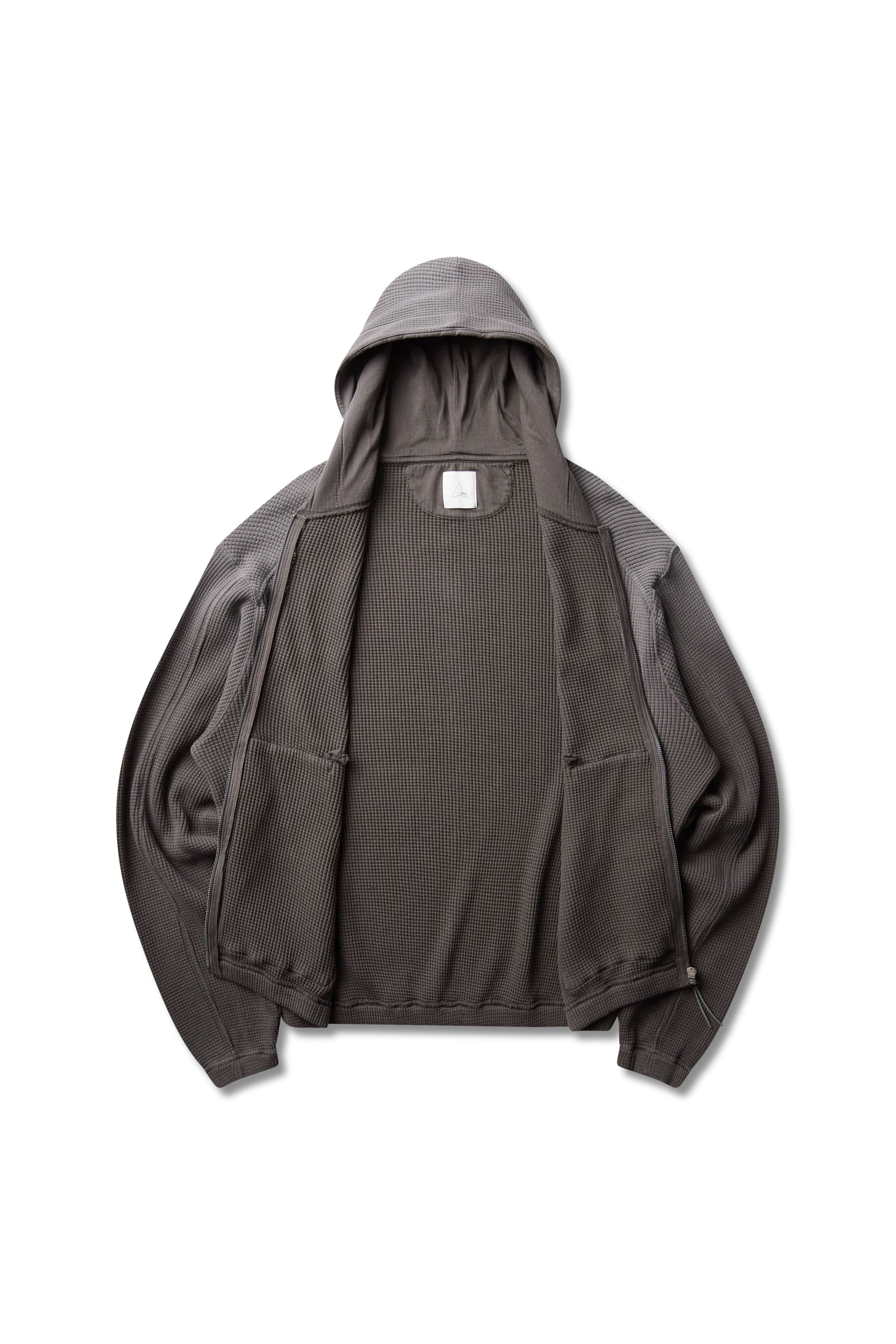 The Bee Sun Faded Organic Waffle Zip Up Hoodie Graphite available online with global shipping, and in PAM Stores Melbourne and Sydney.
