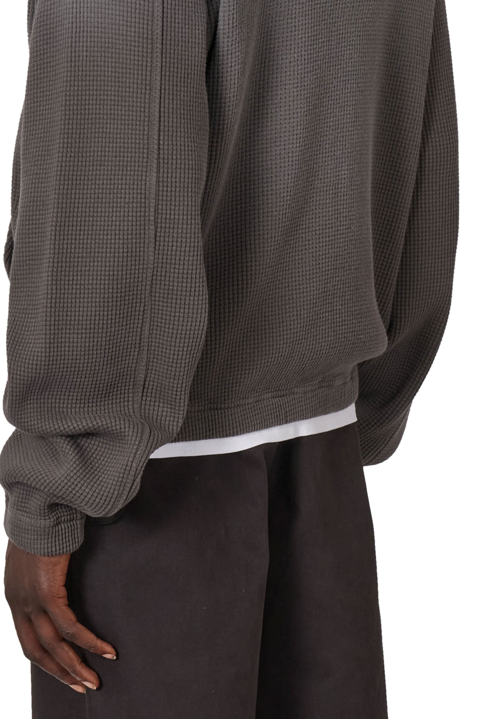 The Bee Sun Faded Organic Waffle Zip Up Hoodie Graphite available online with global shipping, and in PAM Stores Melbourne and Sydney.