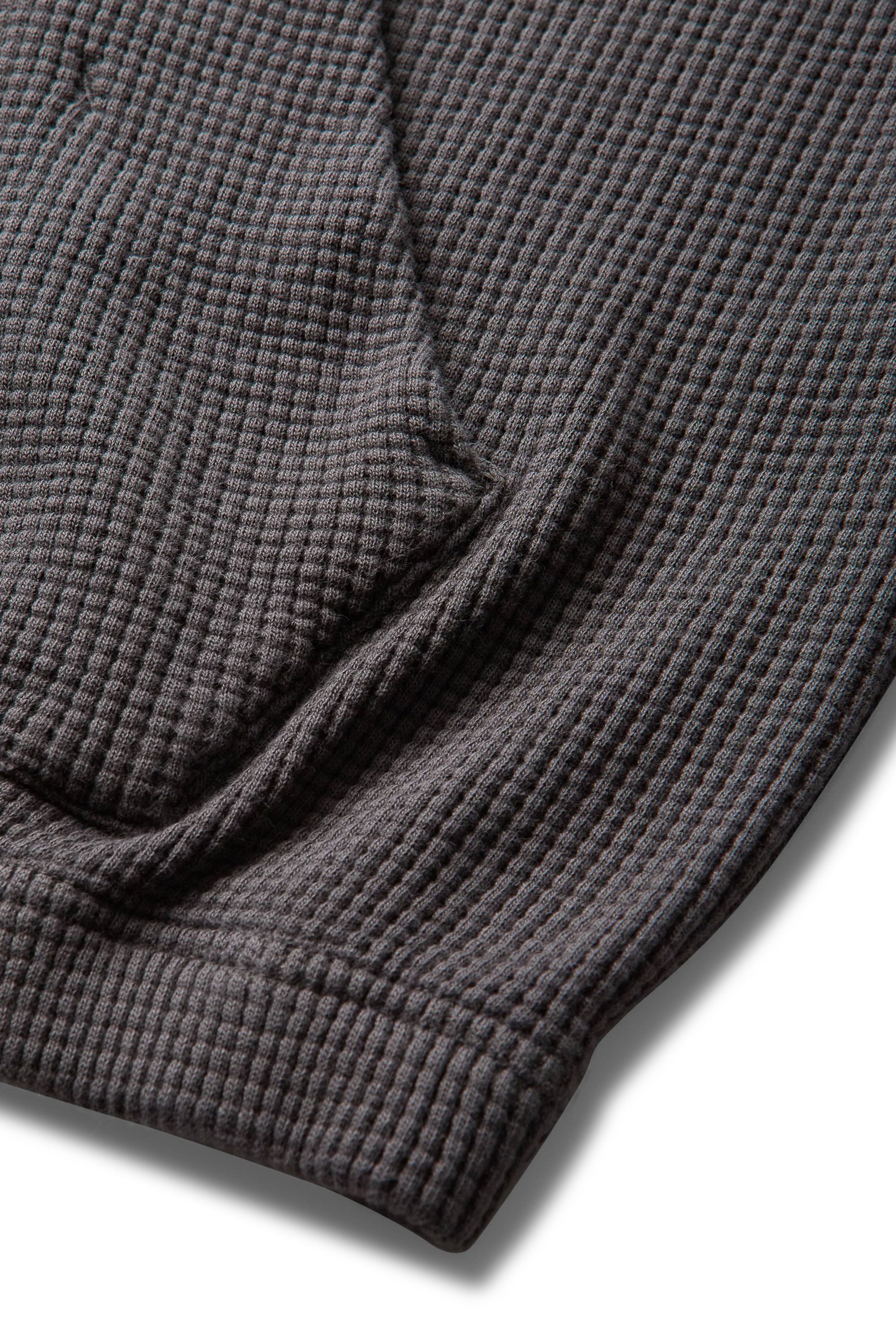 The Bee Sun Faded Organic Waffle Zip Up Hoodie Graphite available online with global shipping, and in PAM Stores Melbourne and Sydney.