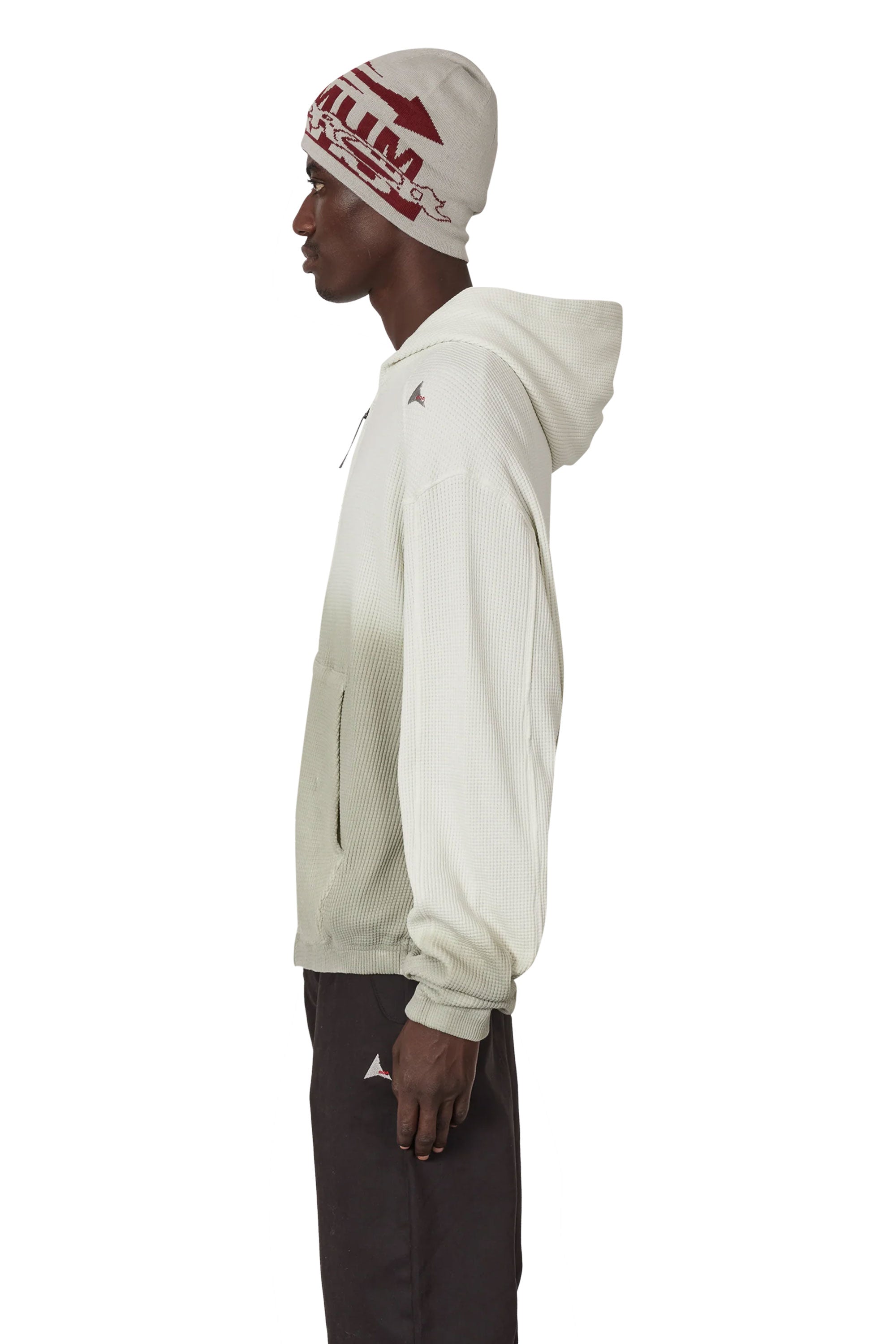 The Bee Sun Faded Organic Waffle Zip Up Hoodie Dirty White available online with global shipping, and in PAM Stores Melbourne and Sydney.