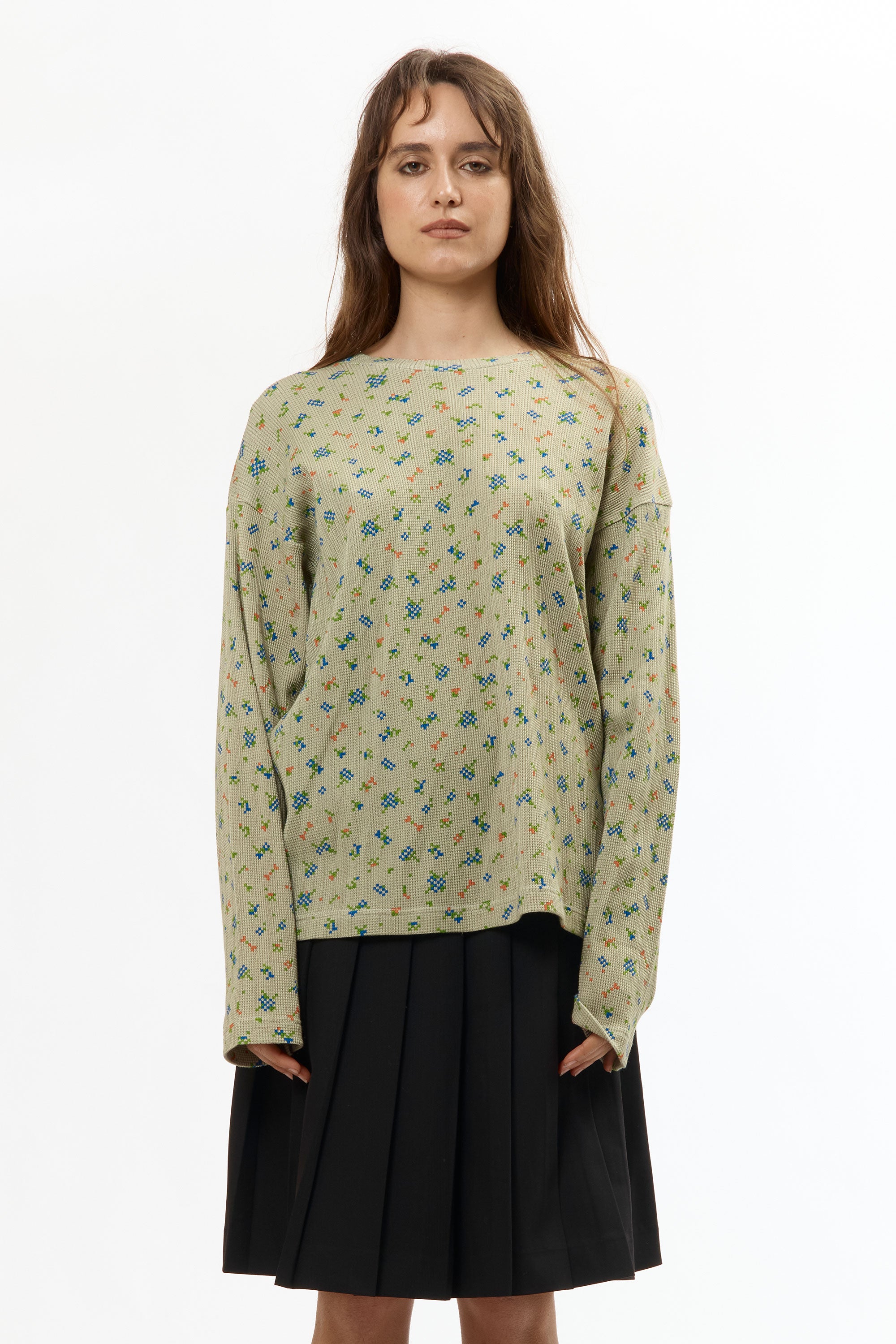 The FLOWER L/S WAFFLE THERMAL BEIGE available online with global shipping, and in PAM Stores Melbourne and Sydney.