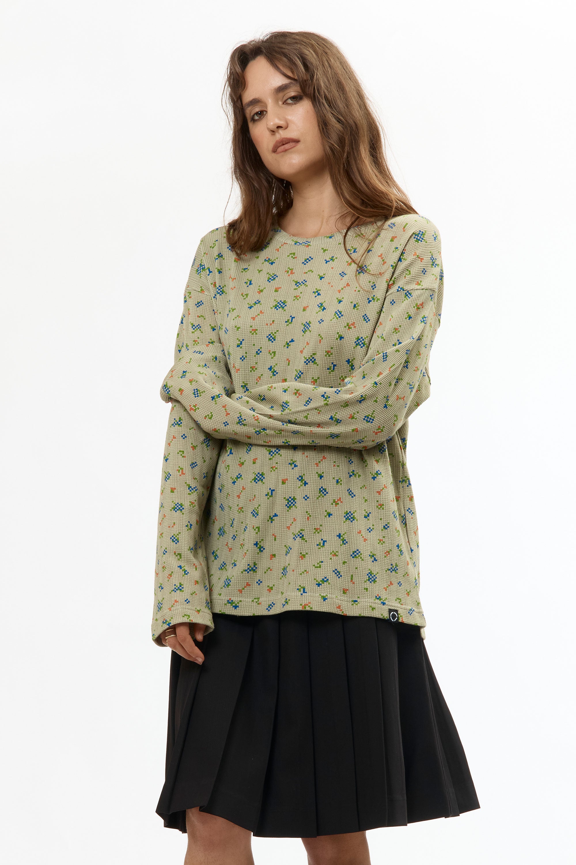 The FLOWER L/S WAFFLE THERMAL BEIGE available online with global shipping, and in PAM Stores Melbourne and Sydney.