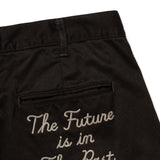 The WIDE CHINO PANTS BLACK available online with global shipping, and in PAM Stores Melbourne and Sydney.